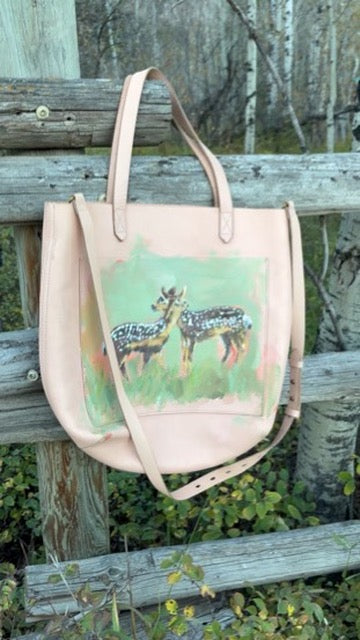 Anna Douglas Smith Handpainted Vegtan Leather Tote Bag