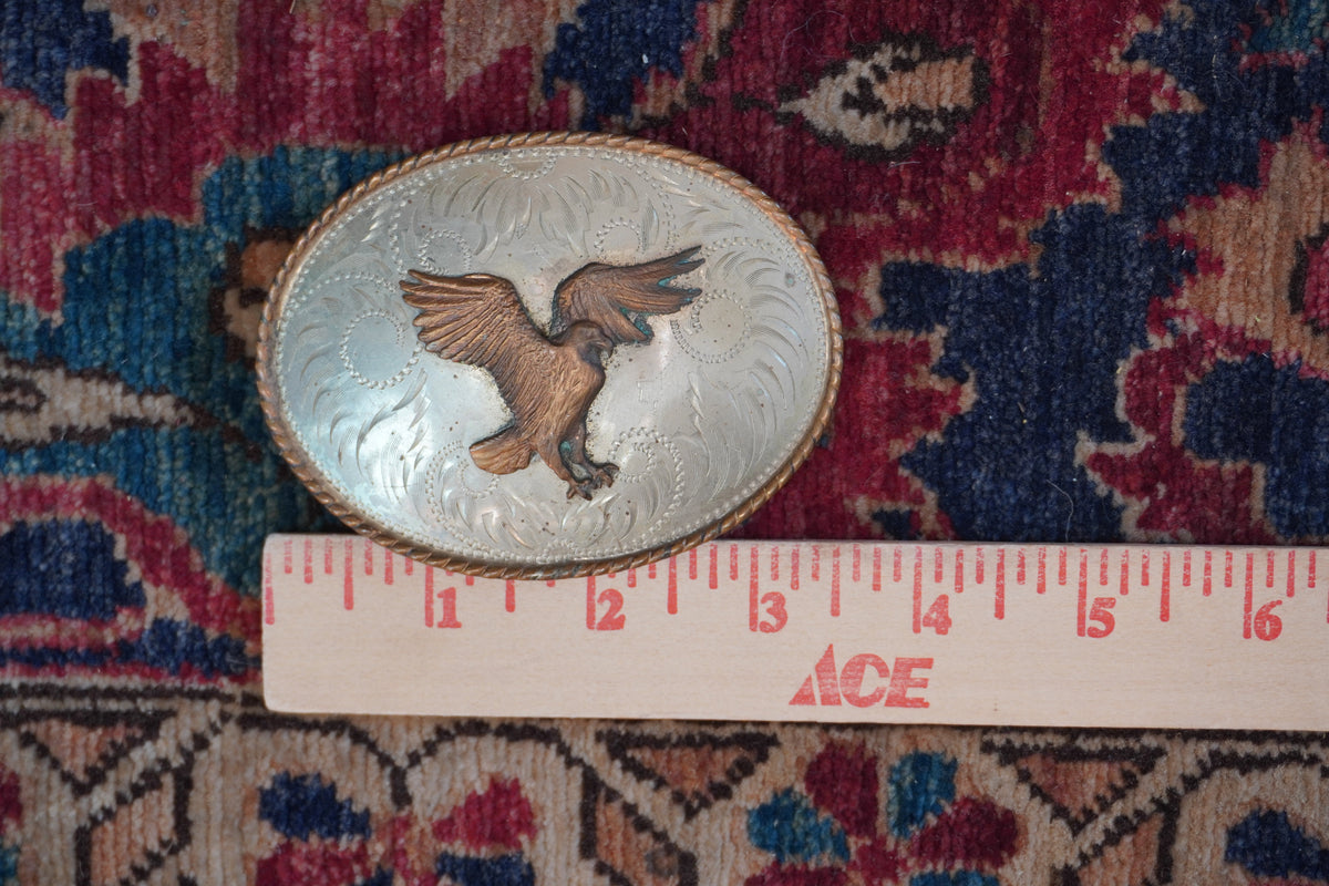 Comstock German Nickle Flapping Eagle Belt Buckle