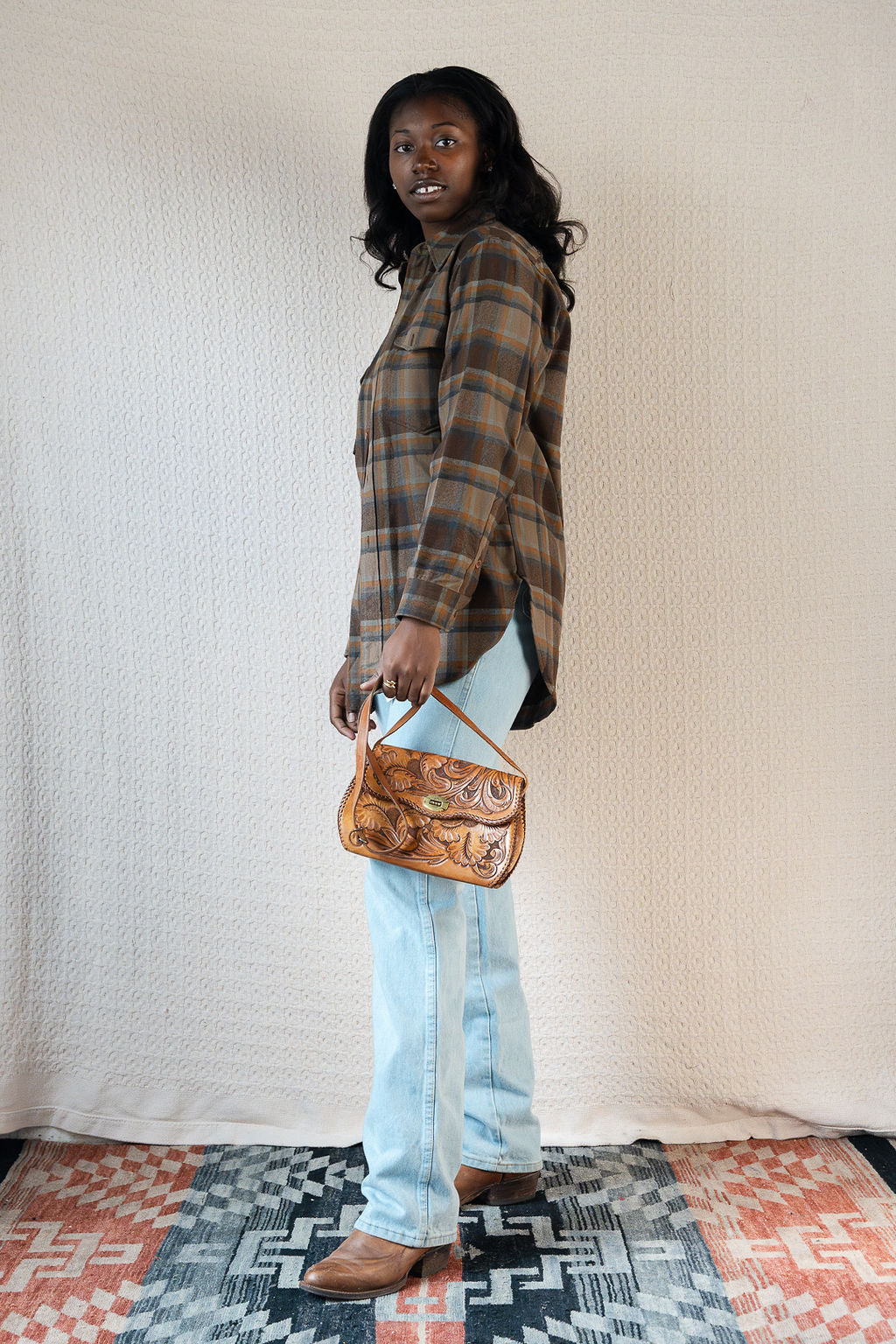 Classic Tooled Crossbody Bag