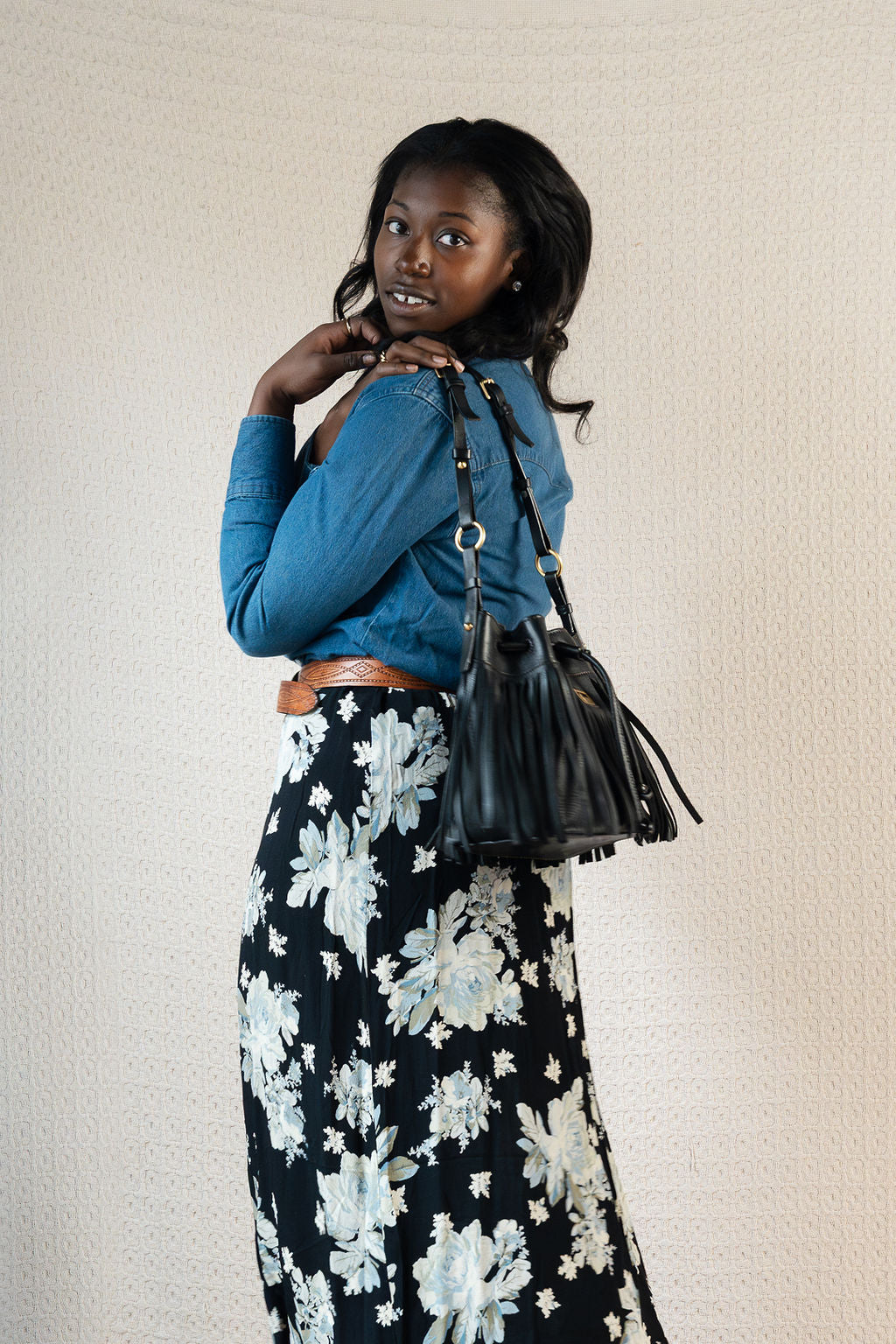 Decades Moody Floral Flowy Skirt