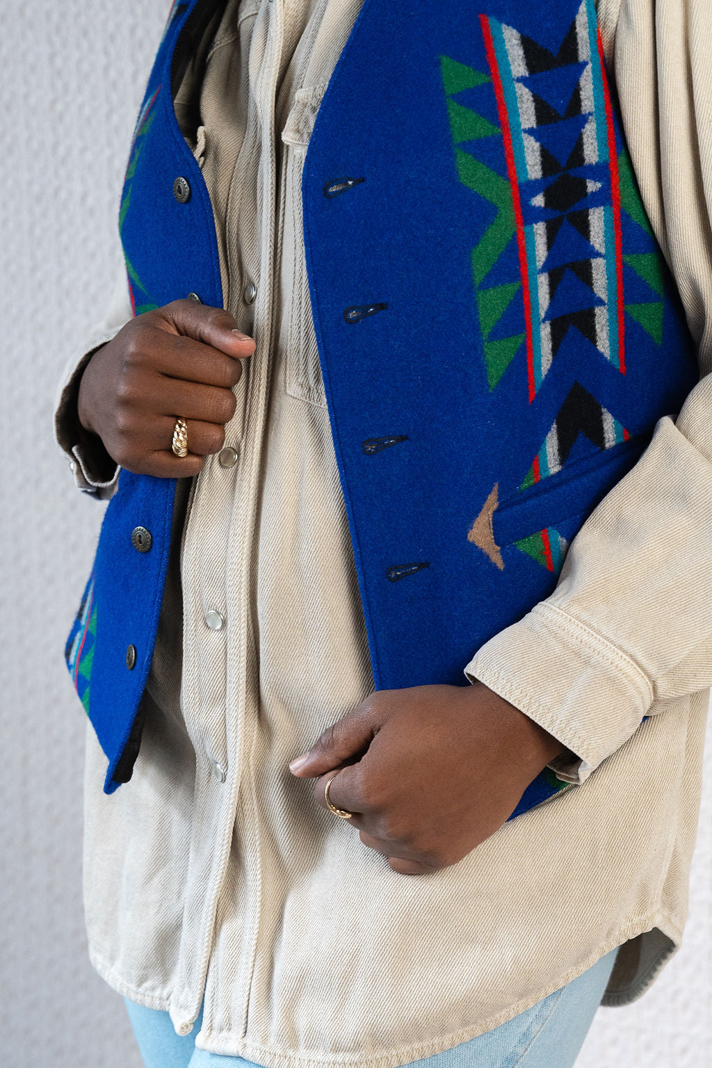 Pendleton High Grade Print Wool Vest