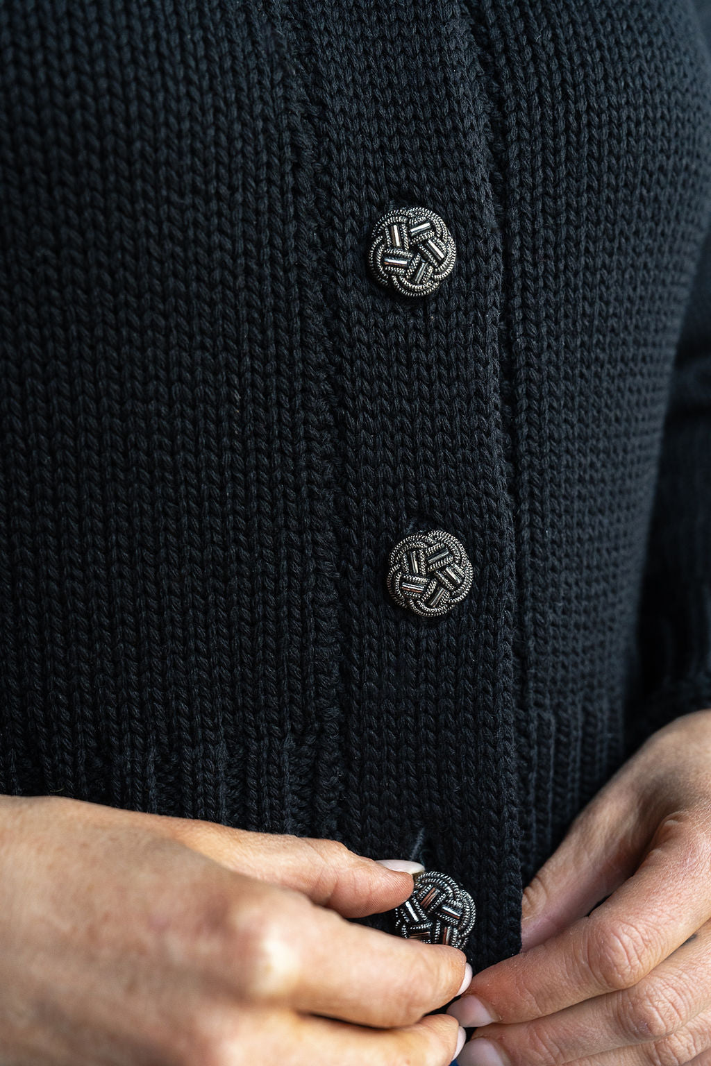 1940's Collegienne Sportswear Black Wool Cropped Cardigan