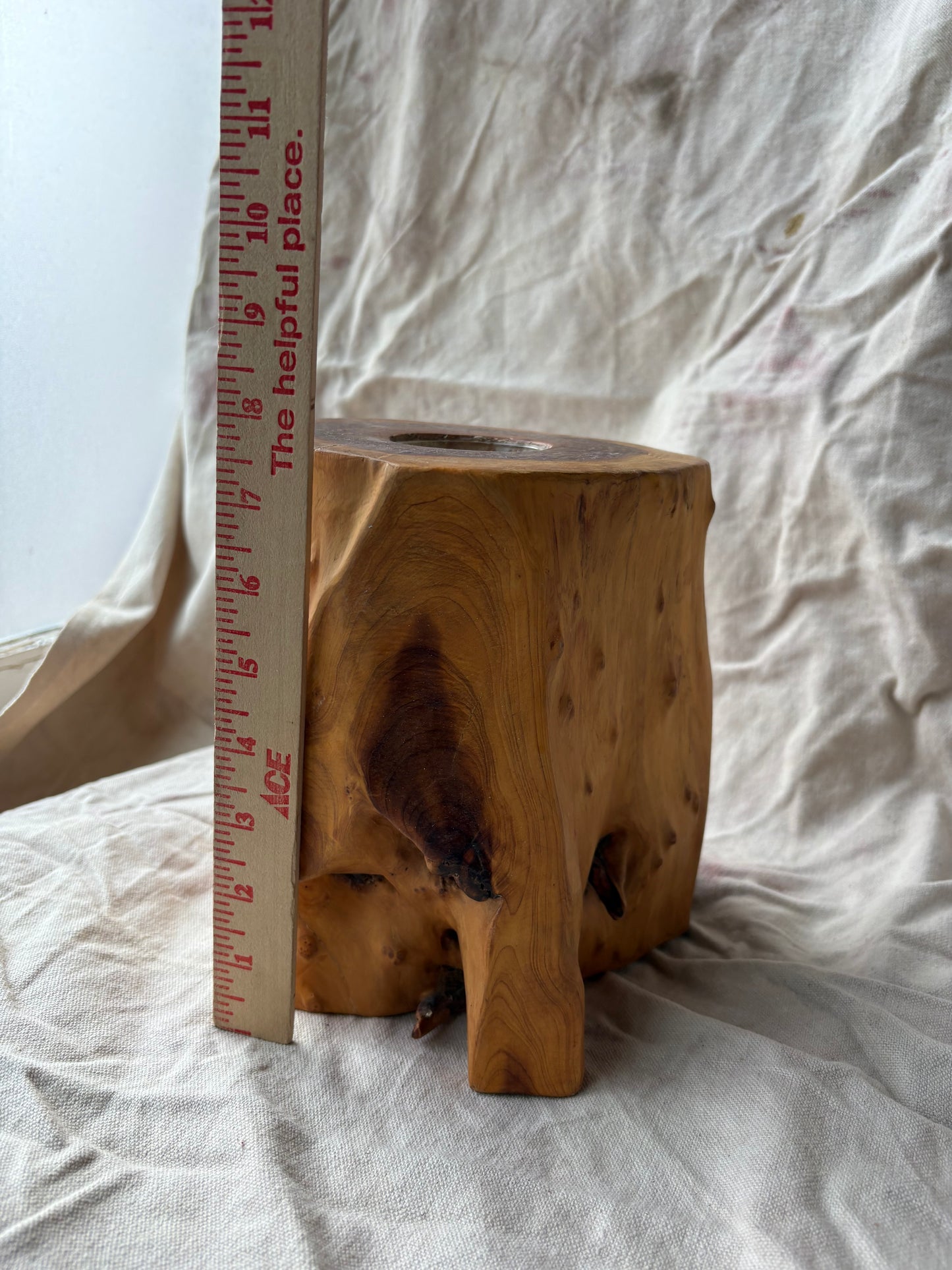 Wood Log Candle Holder