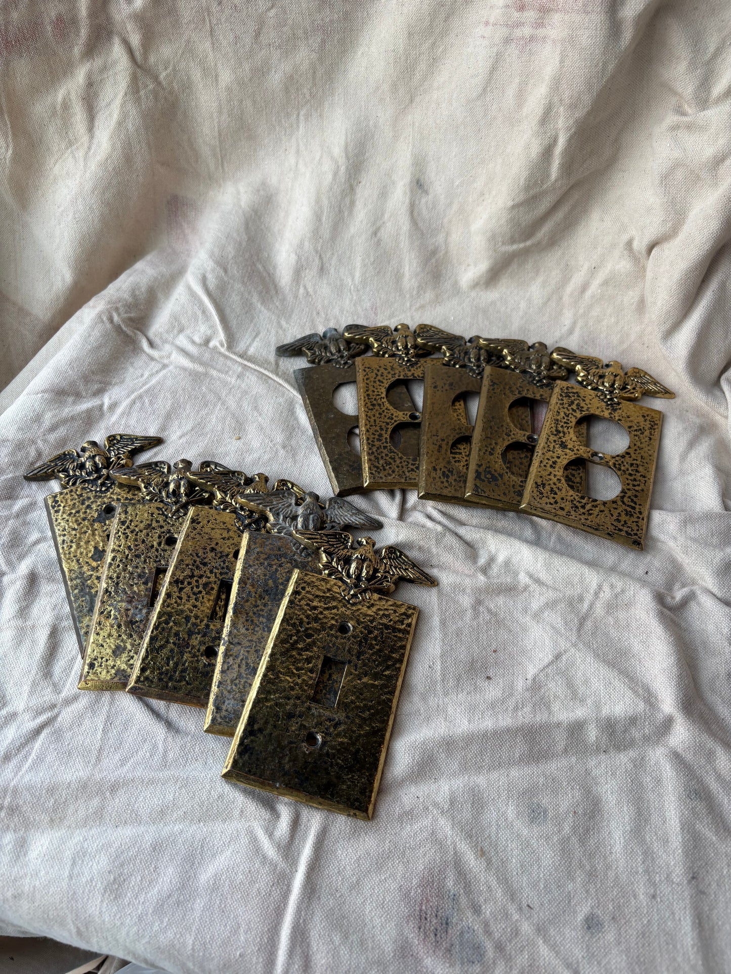 Set of Federal Style Brass Coverplates