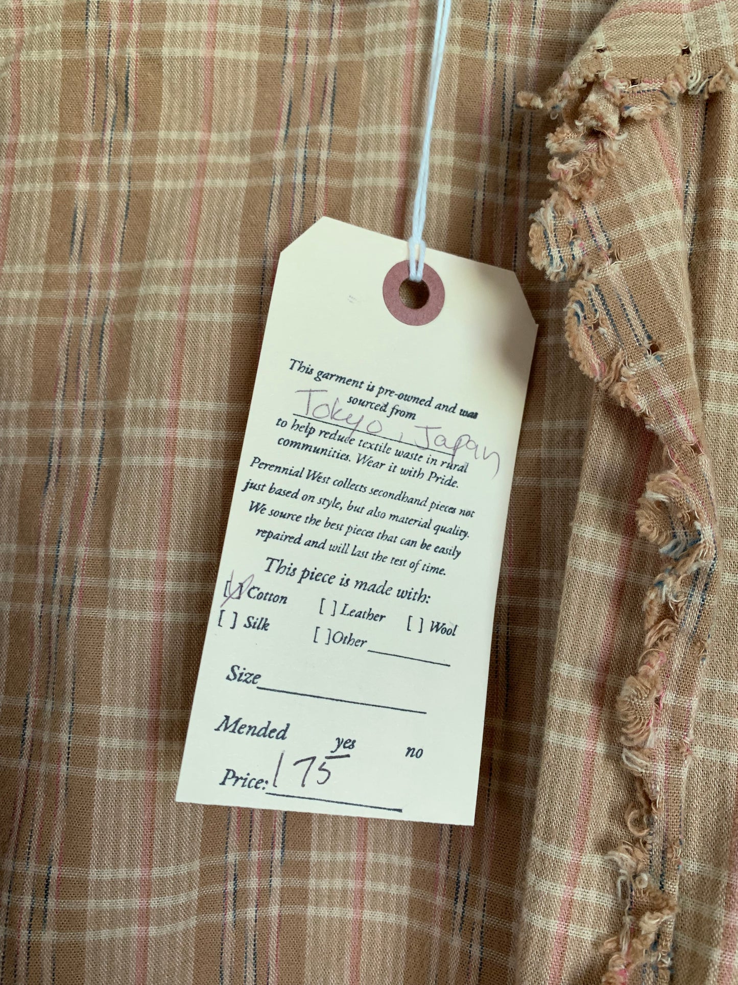 Ralph Lauren Brown Plaid Tie Waist Top
