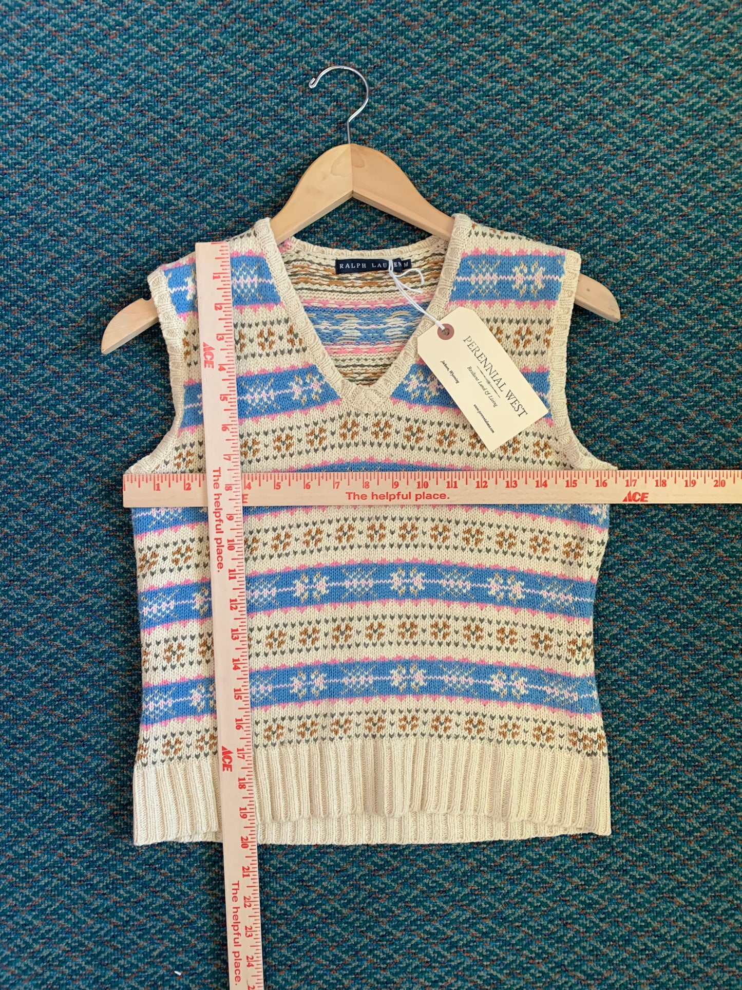 Ralph Lauren Fair Isle V Neck Sweater Vest