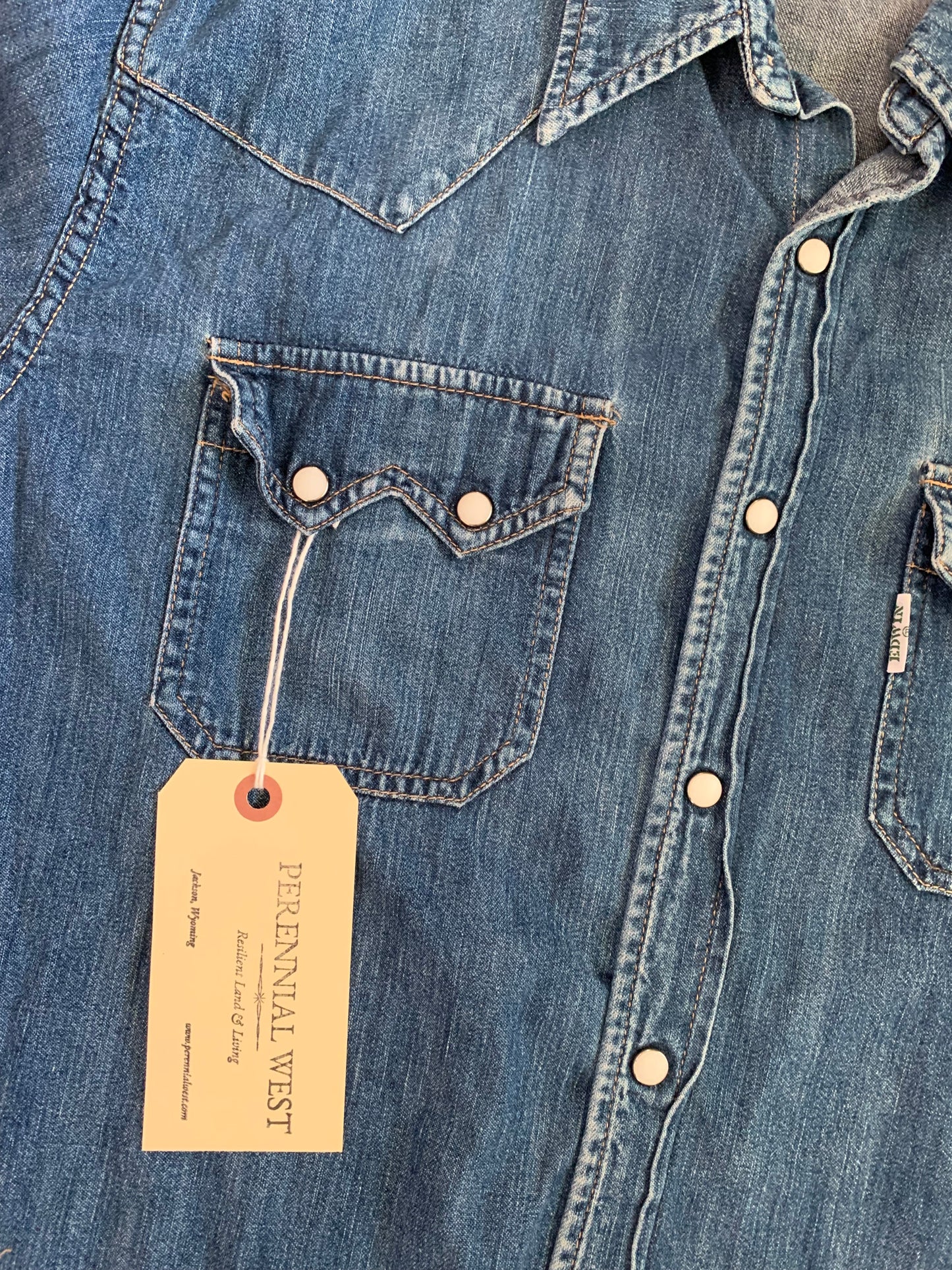 Edwin Worn In Denim Rancher Pear Snap