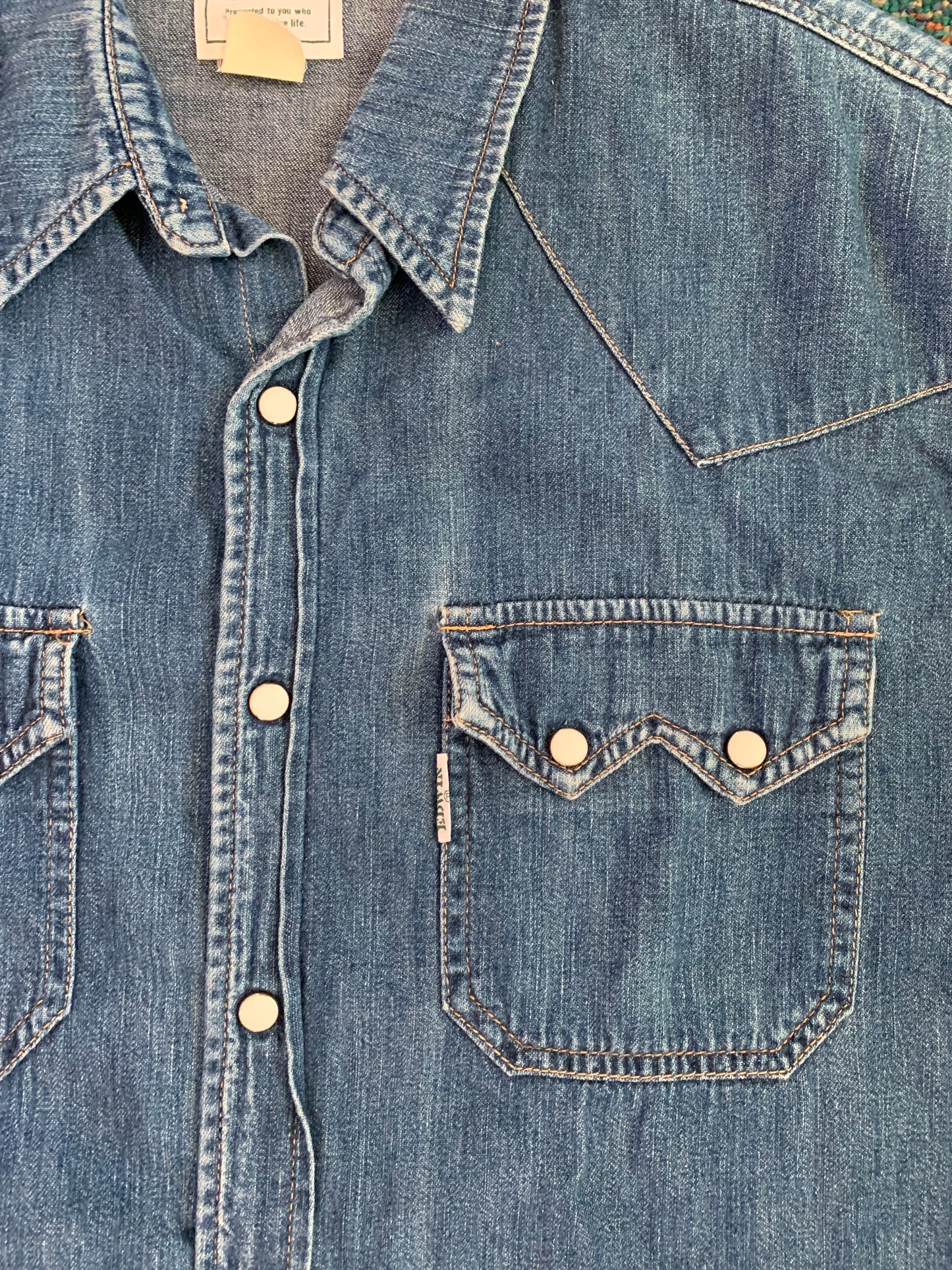Edwin Worn In Denim Rancher Pear Snap