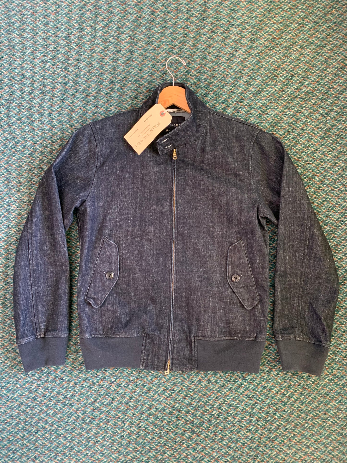 Beams Denim Moto Style Bomber Jacket