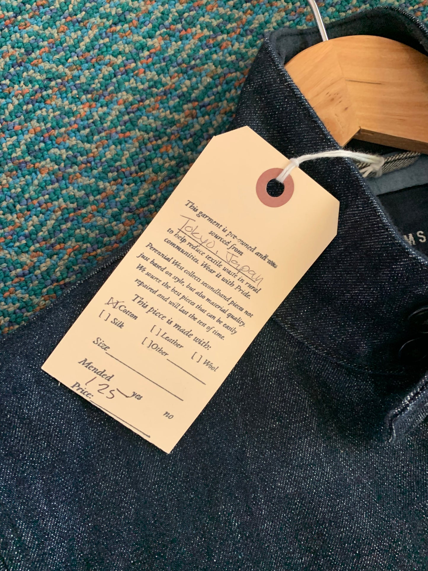 Beams Denim Moto Style Bomber Jacket