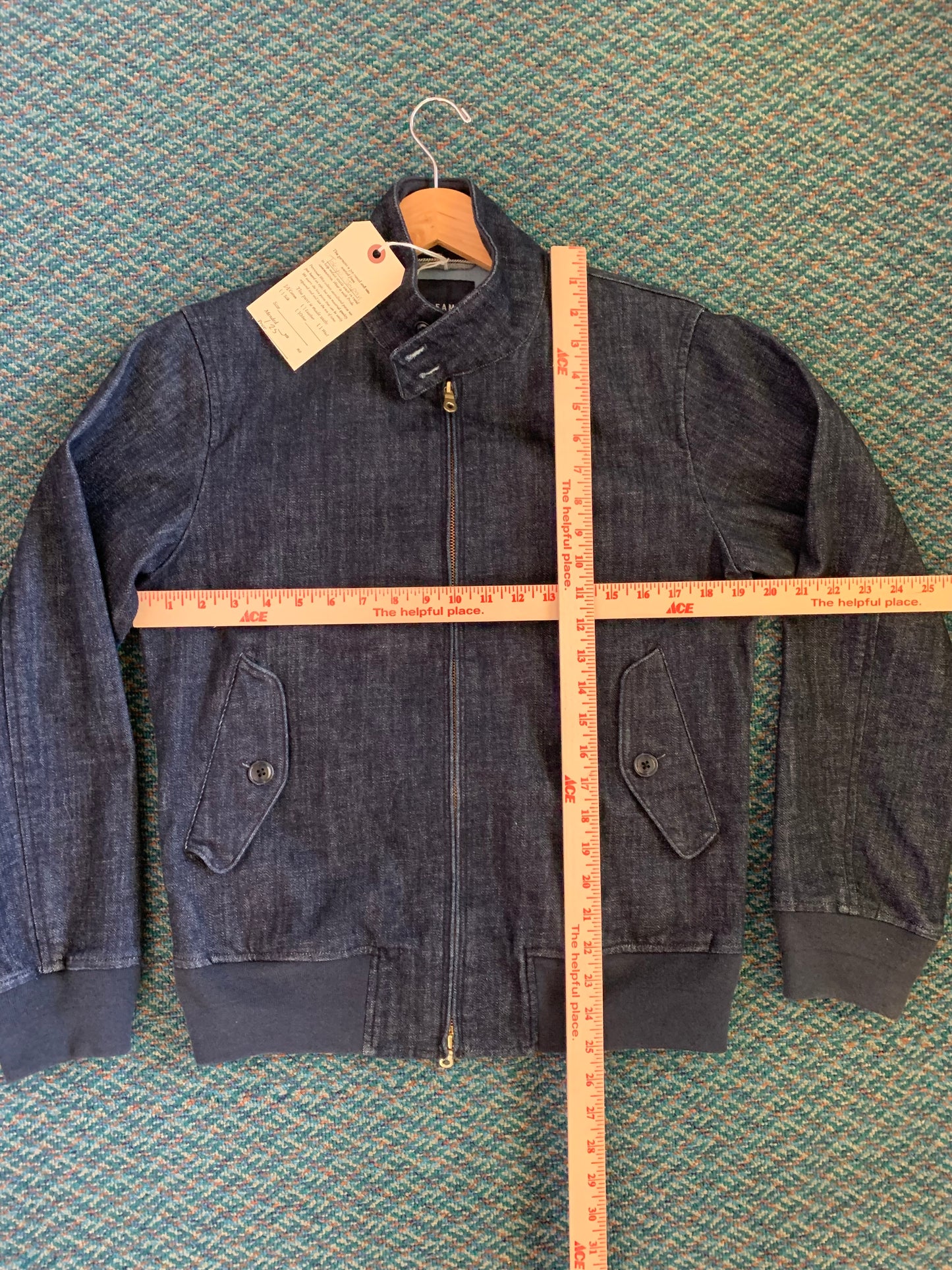 Beams Denim Moto Style Bomber Jacket