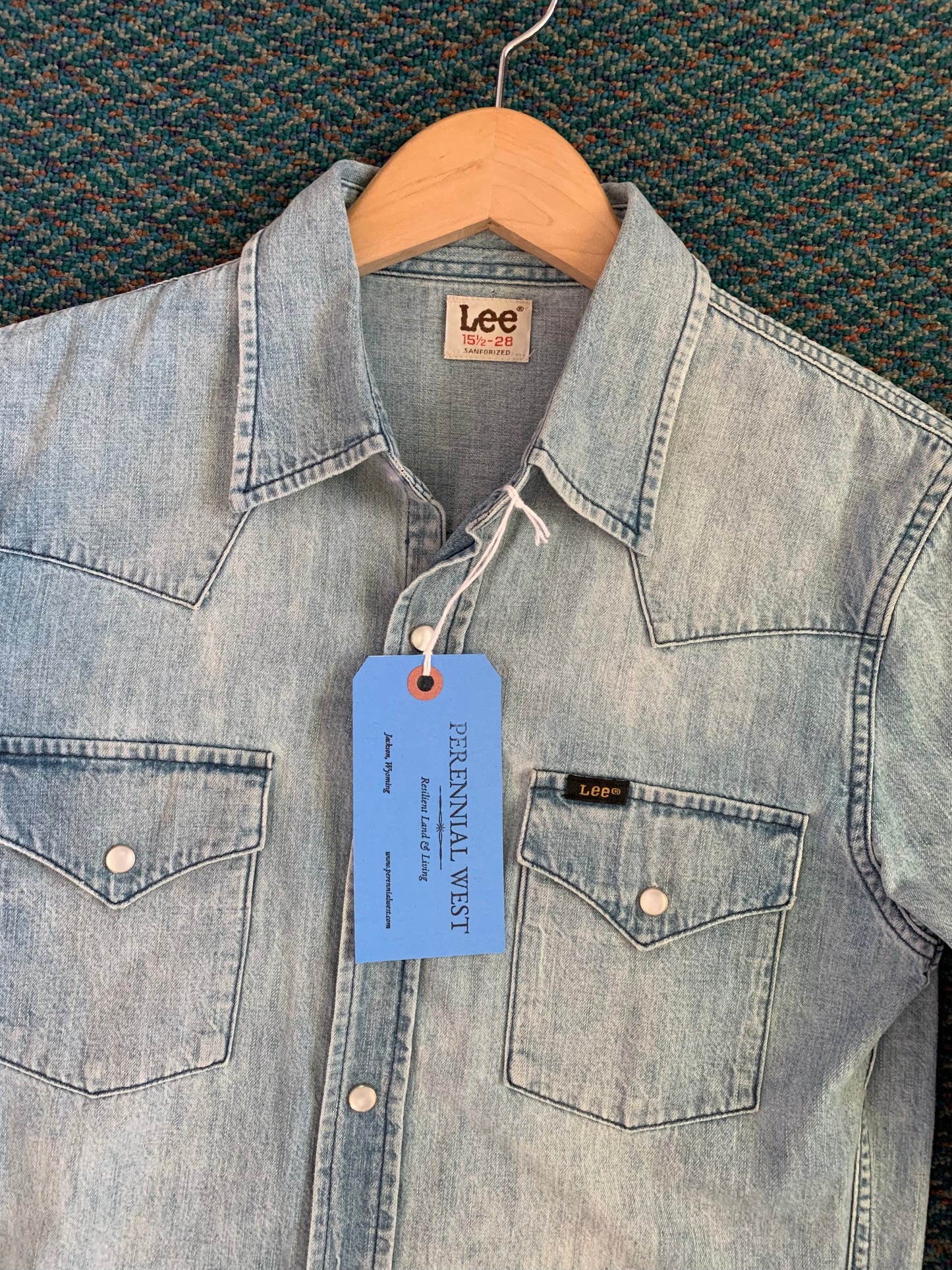 Lee Distressed Denim Pearl Snap Shirt