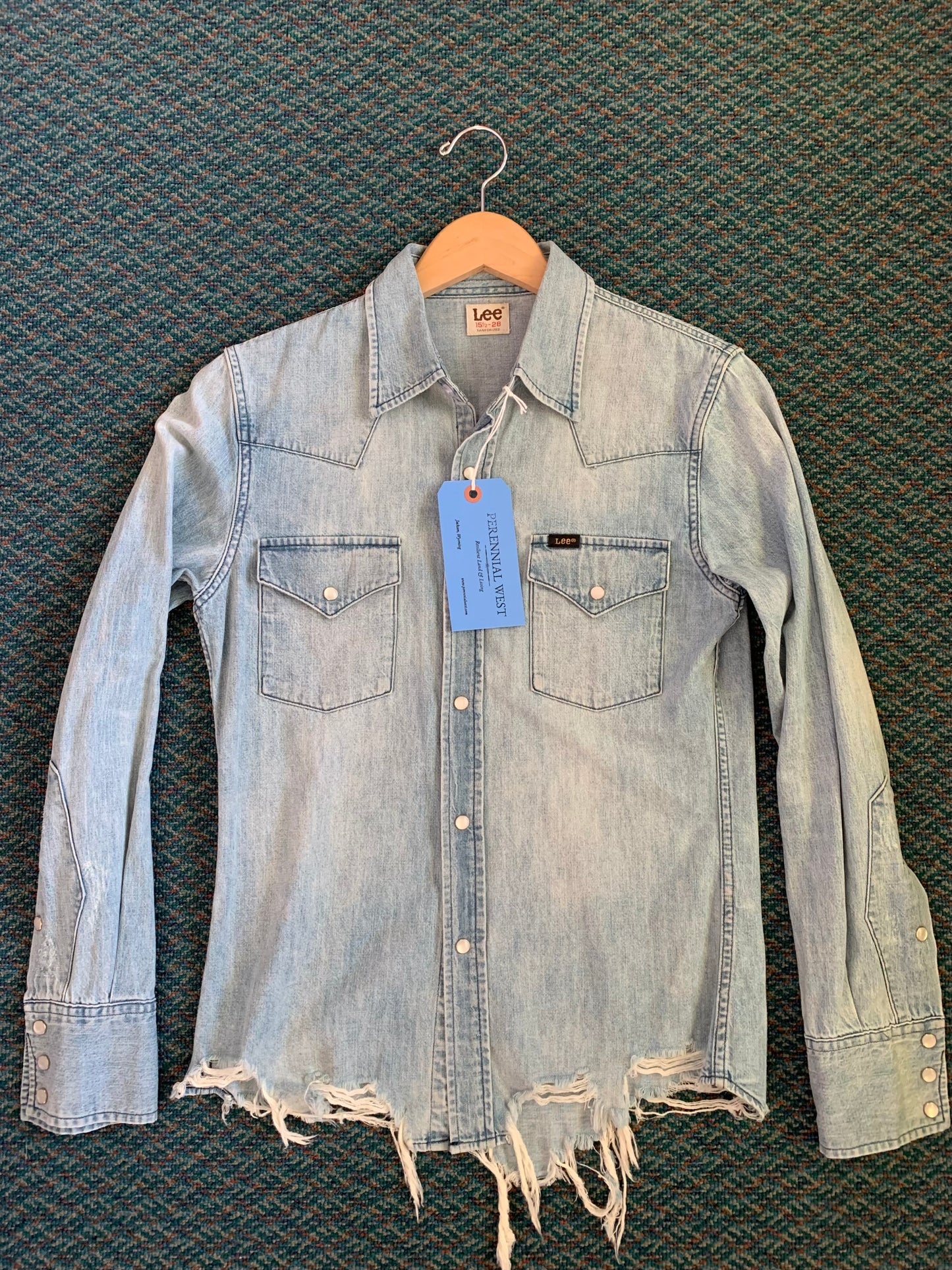 Lee Distressed Denim Pearl Snap Shirt