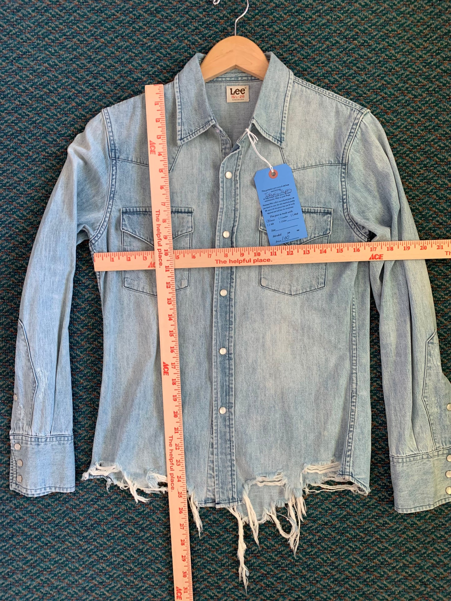 Lee Distressed Denim Pearl Snap Shirt