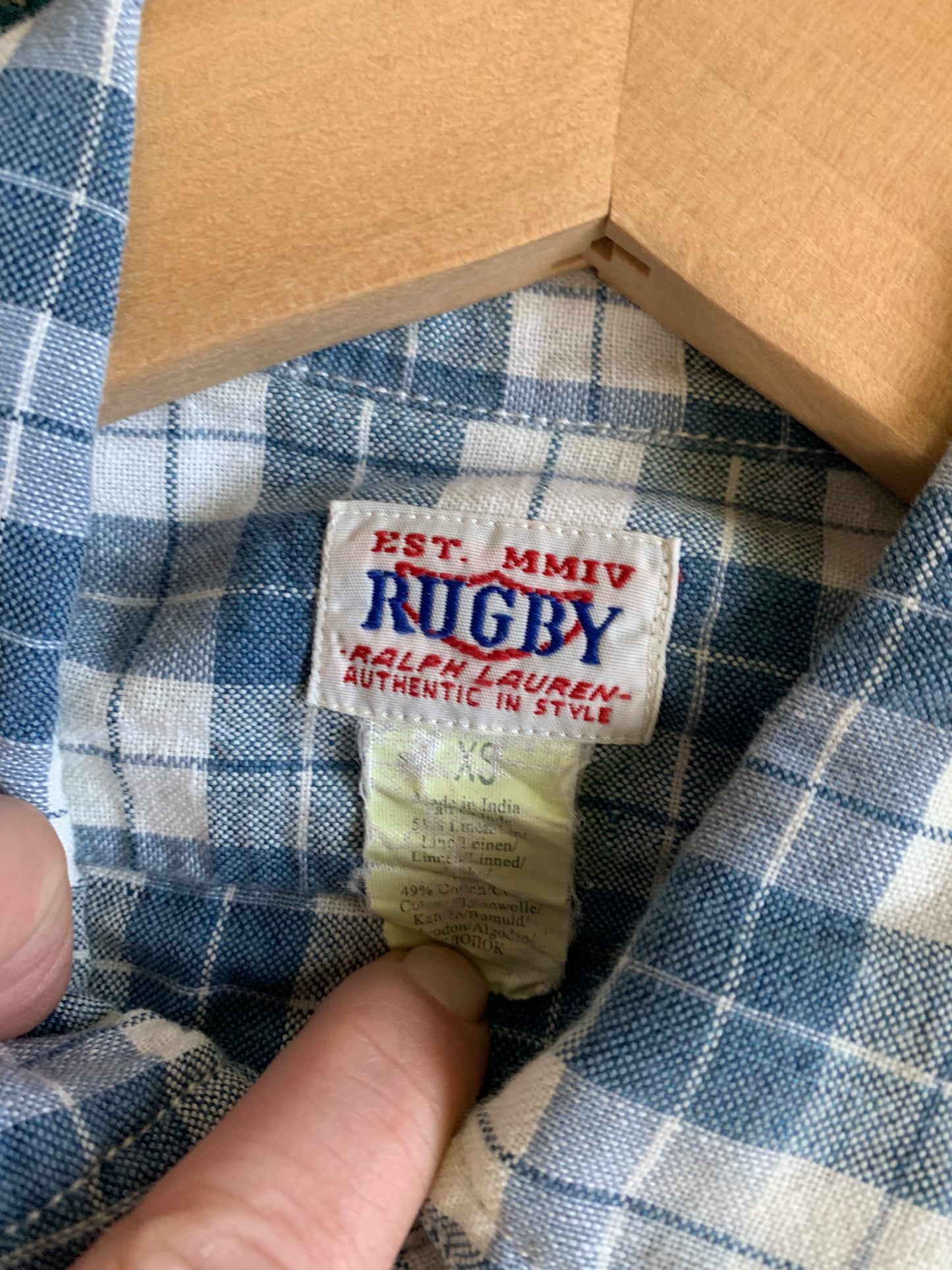 Vintage Rugby by Ralph Lauren Linen Plaid Button Down
