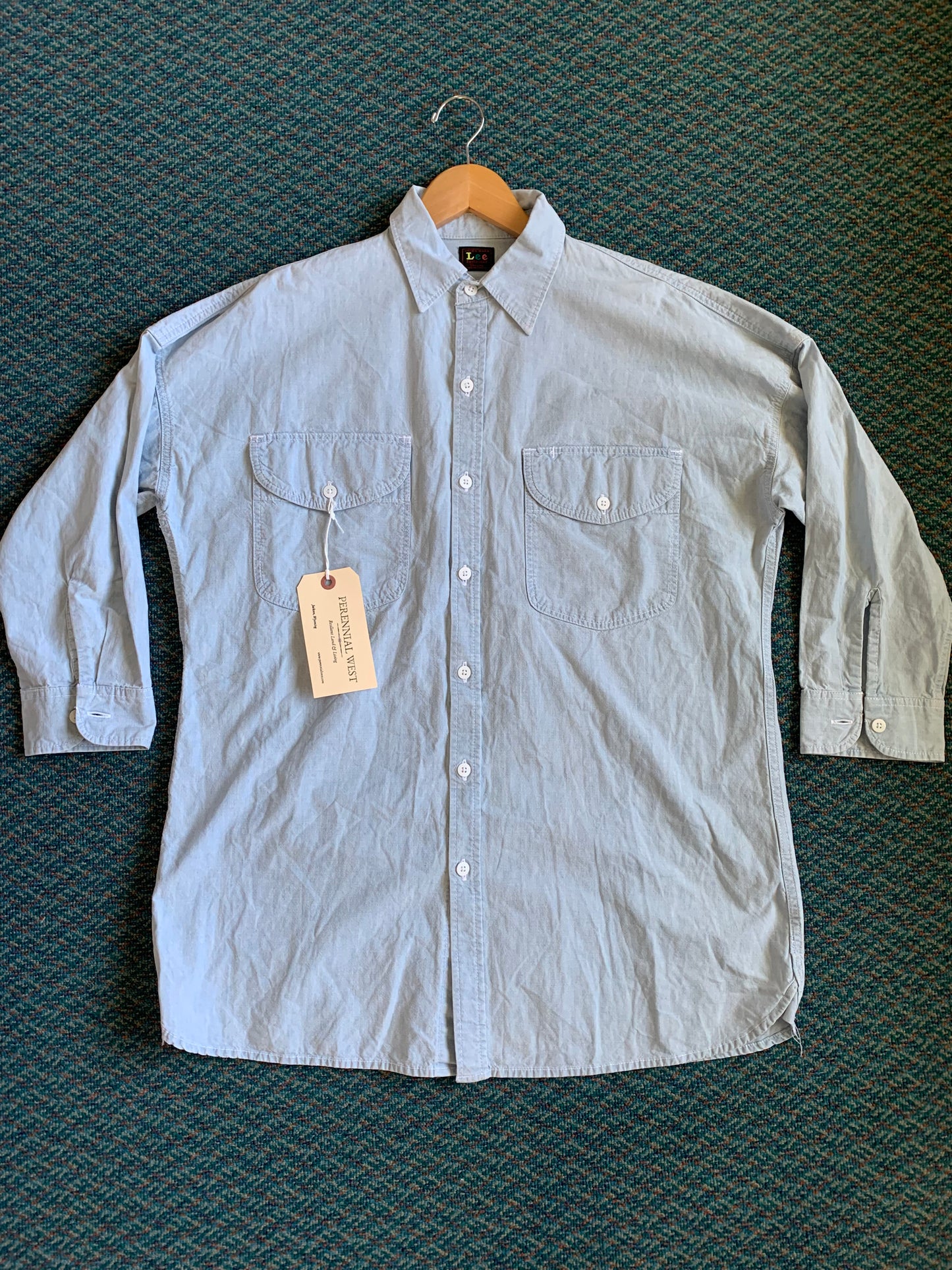 Lee Sanforized Chambray Button Down Tunic Top