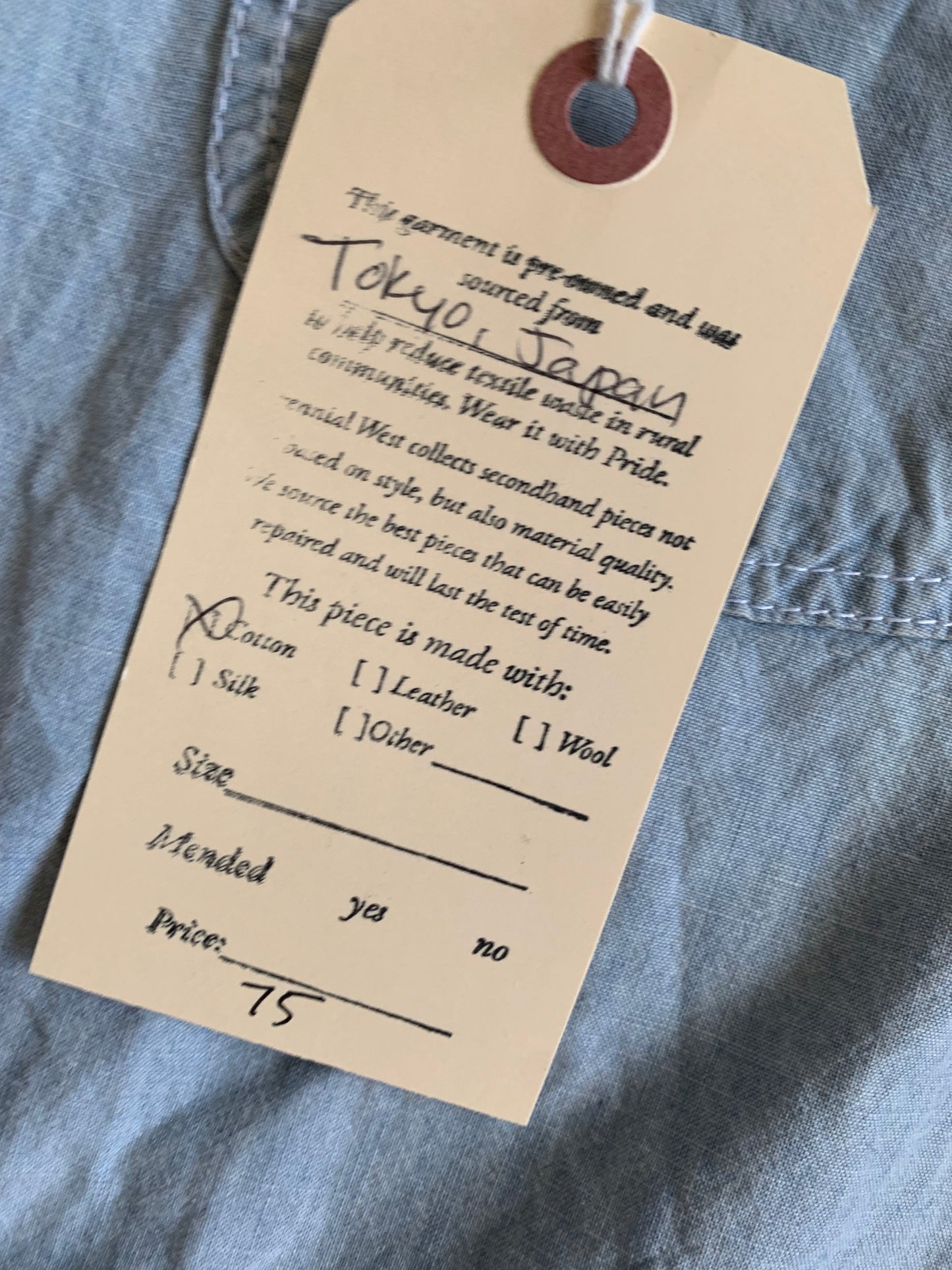 Lee Sanforized Chambray Button Down Tunic Top