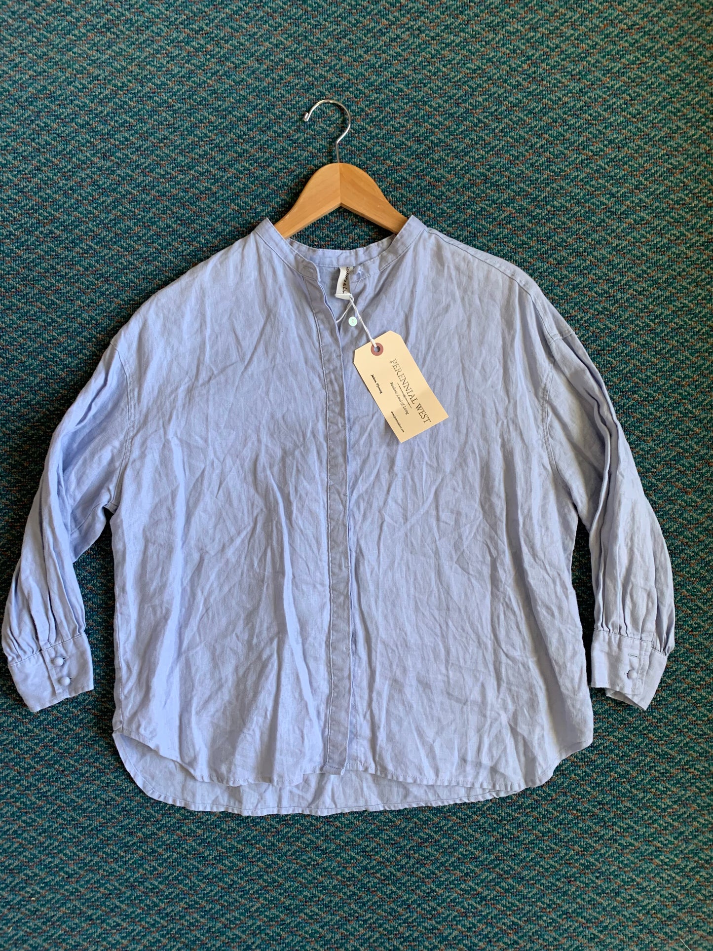 Lilac Purple Linen Button Down Top
