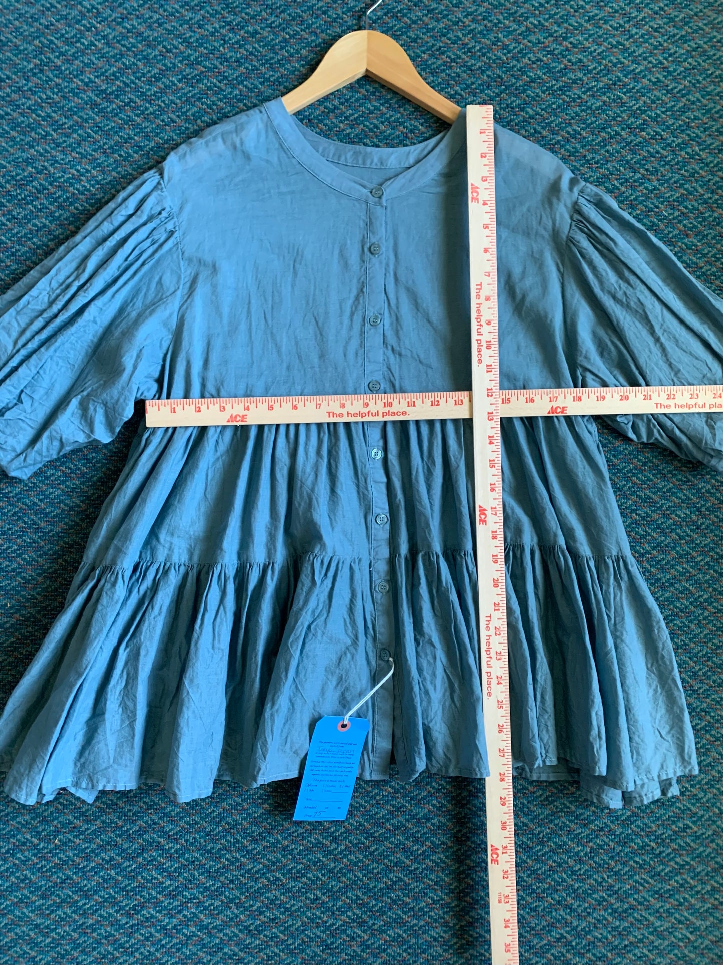 Purple Tiered Button Down Peasant Top