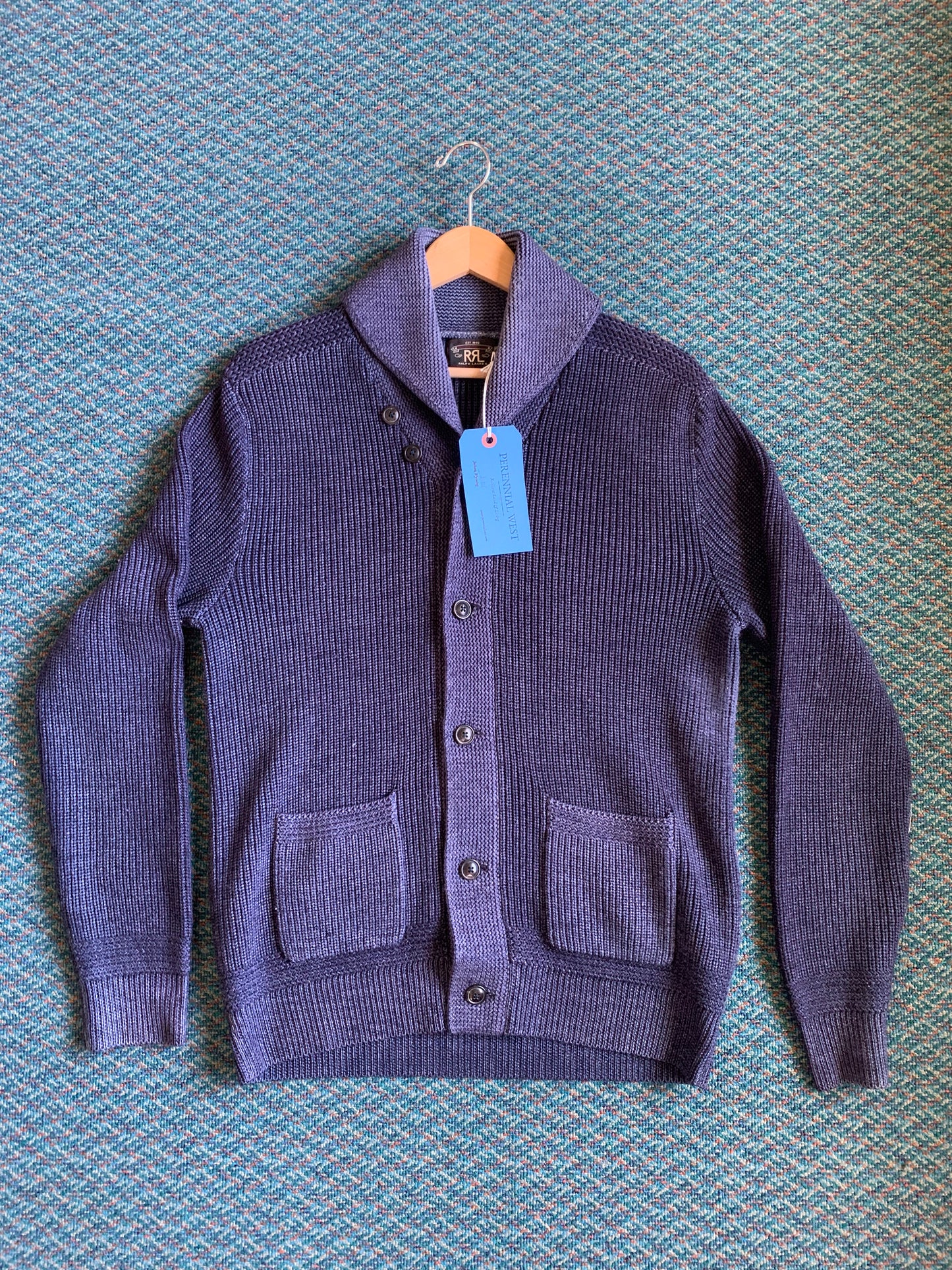 RRL Wool Blend Fisherman Cardigan Sweater