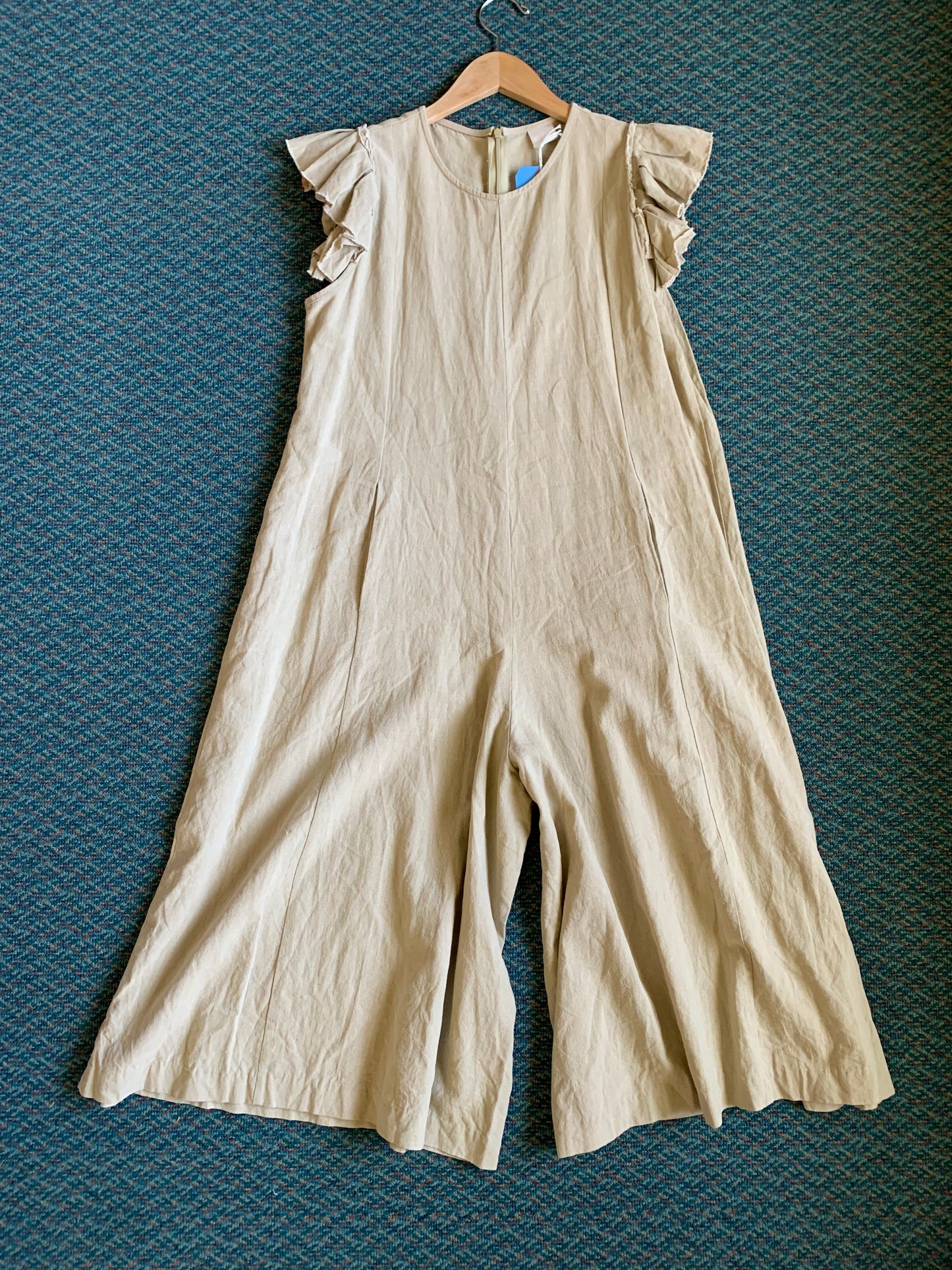 Linen Ruffle Sleeve Jumpsuit