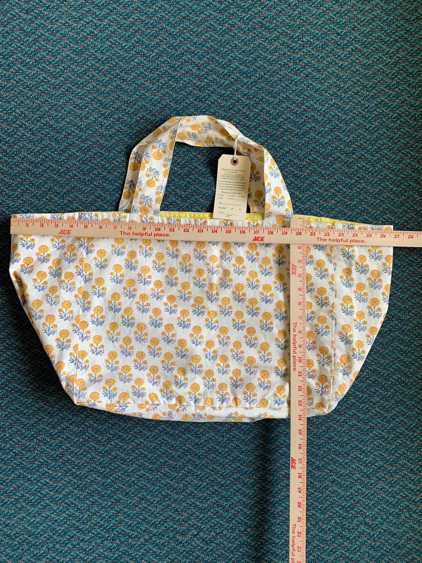 Oversized Block Print Tote Bag