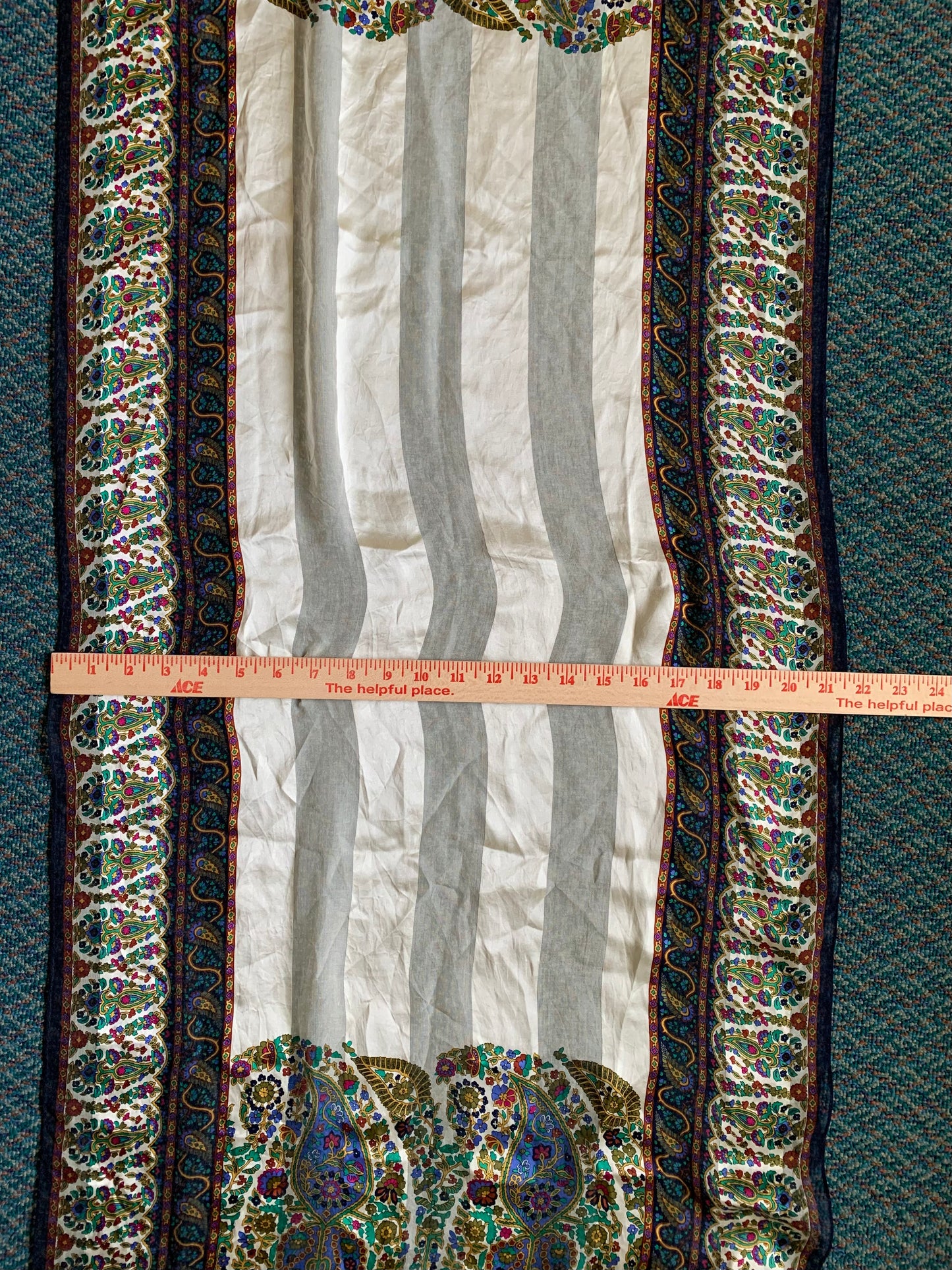 YSL Paisley Print Long Silk Scarf