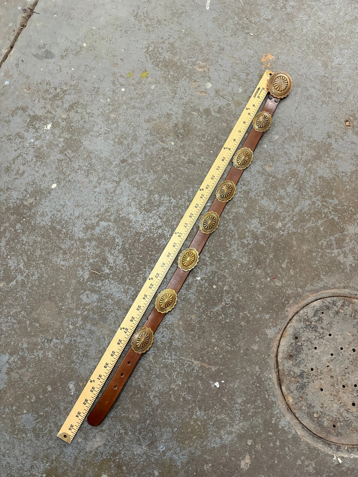 Stamped Brass Mini Concho Belt