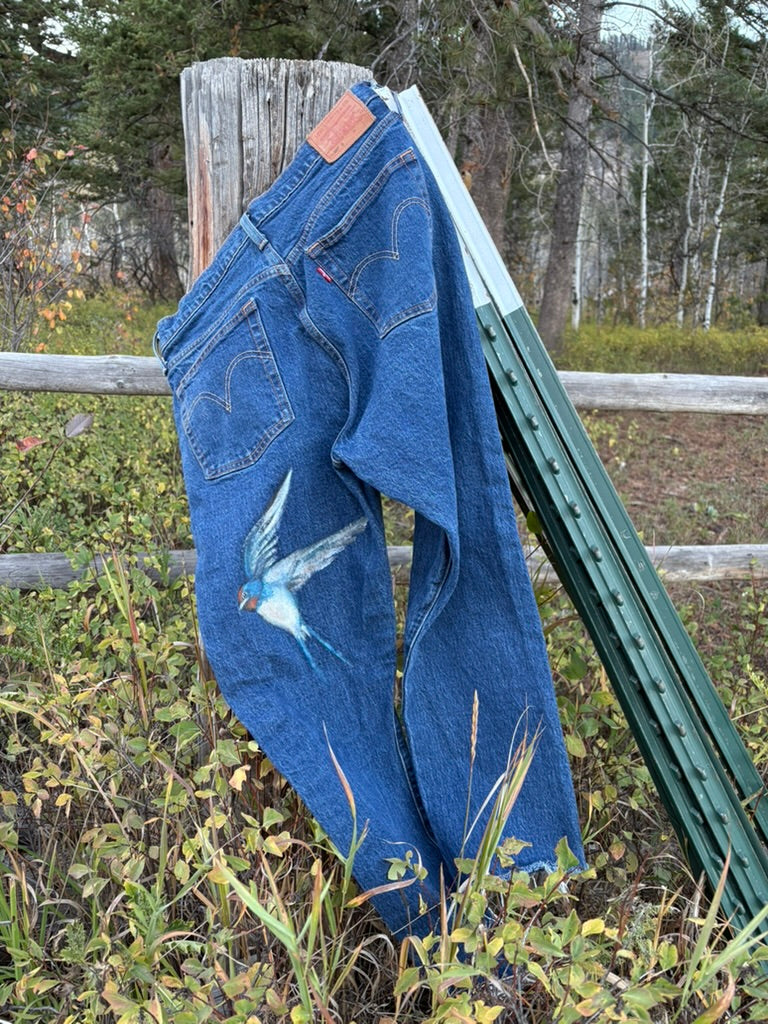 Anna Douglas Smith Handpainted Levi's Crops
