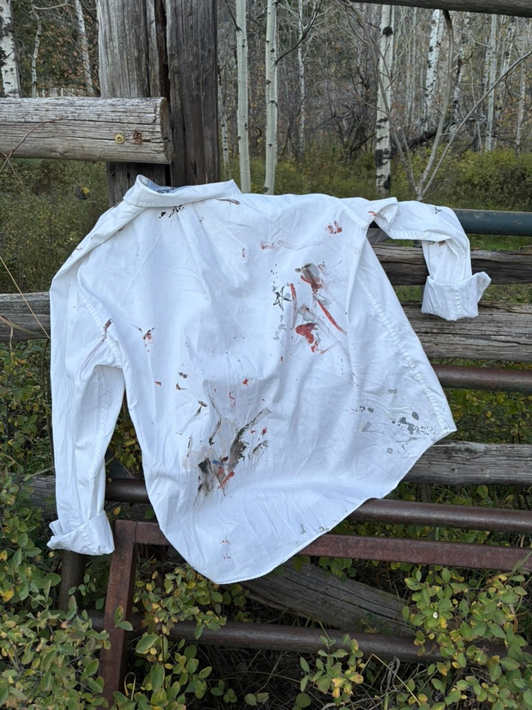 Anna Douglas Smith Handpainted Cowgirls White Button Down