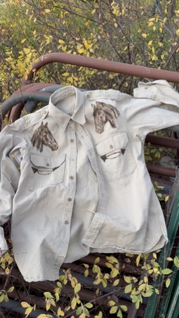 Anna Douglas Smith Handpainted Vintage Work Shirt