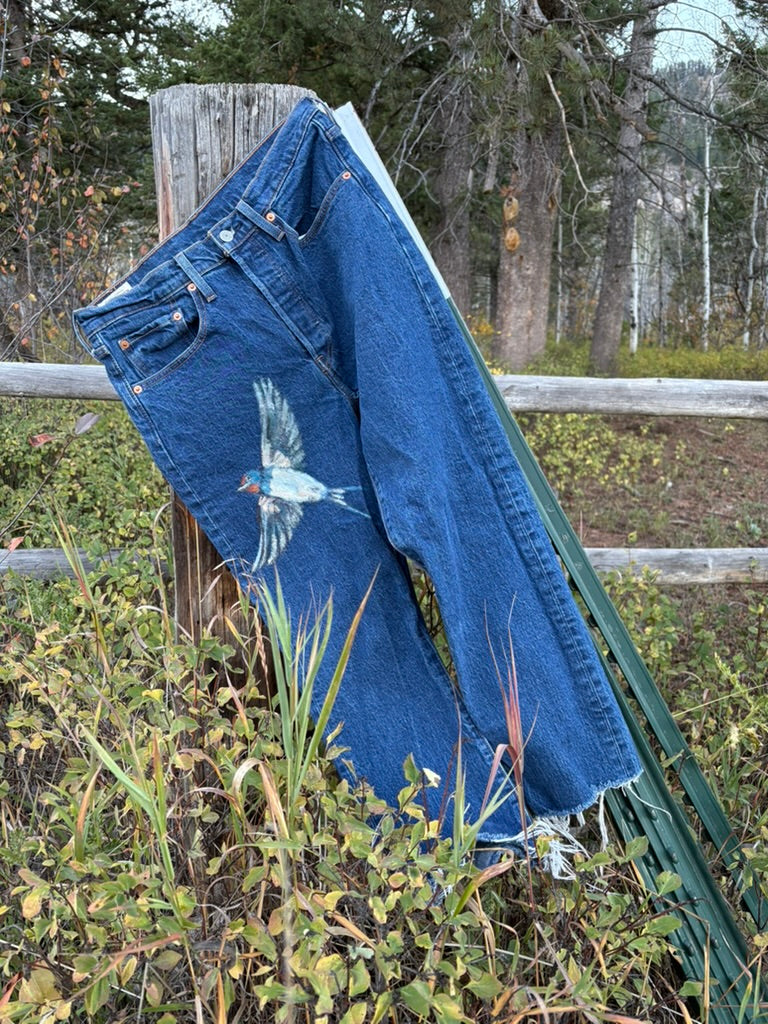 Anna Douglas Smith Handpainted Levi's Crops