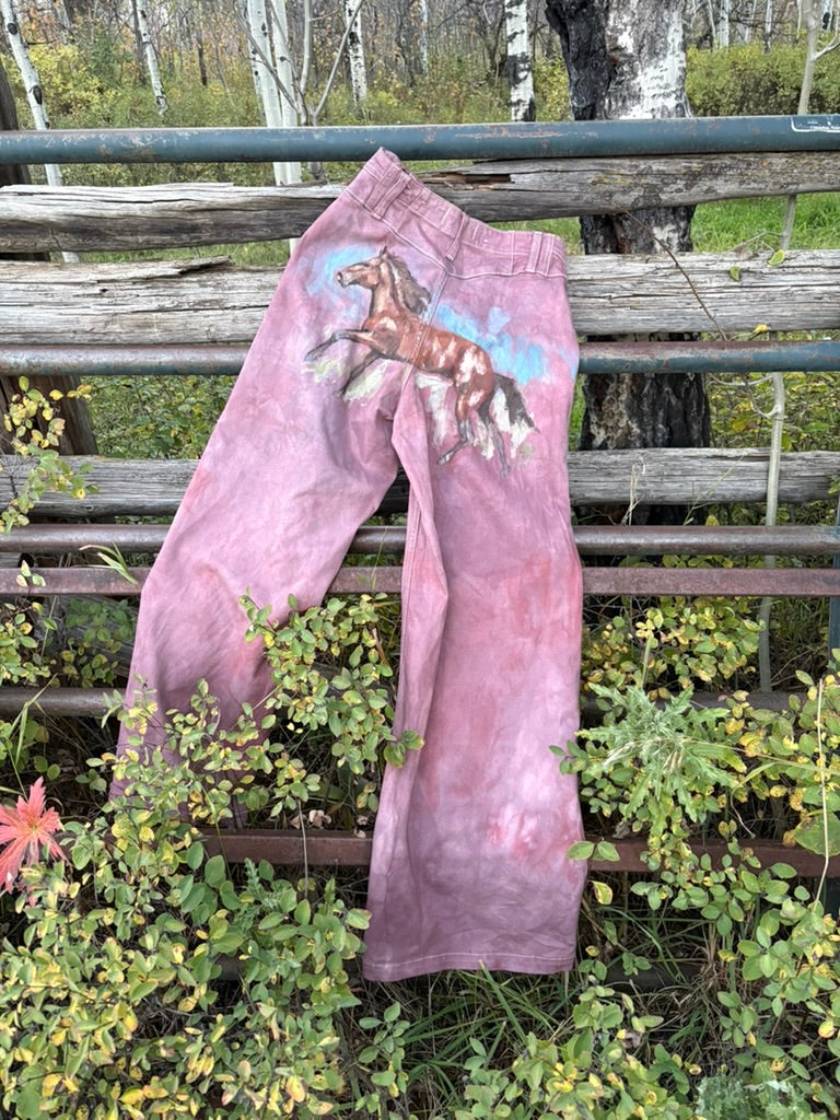 Anna Douglas Smith Handpainted Dyed Purple Wide Leg Pants
