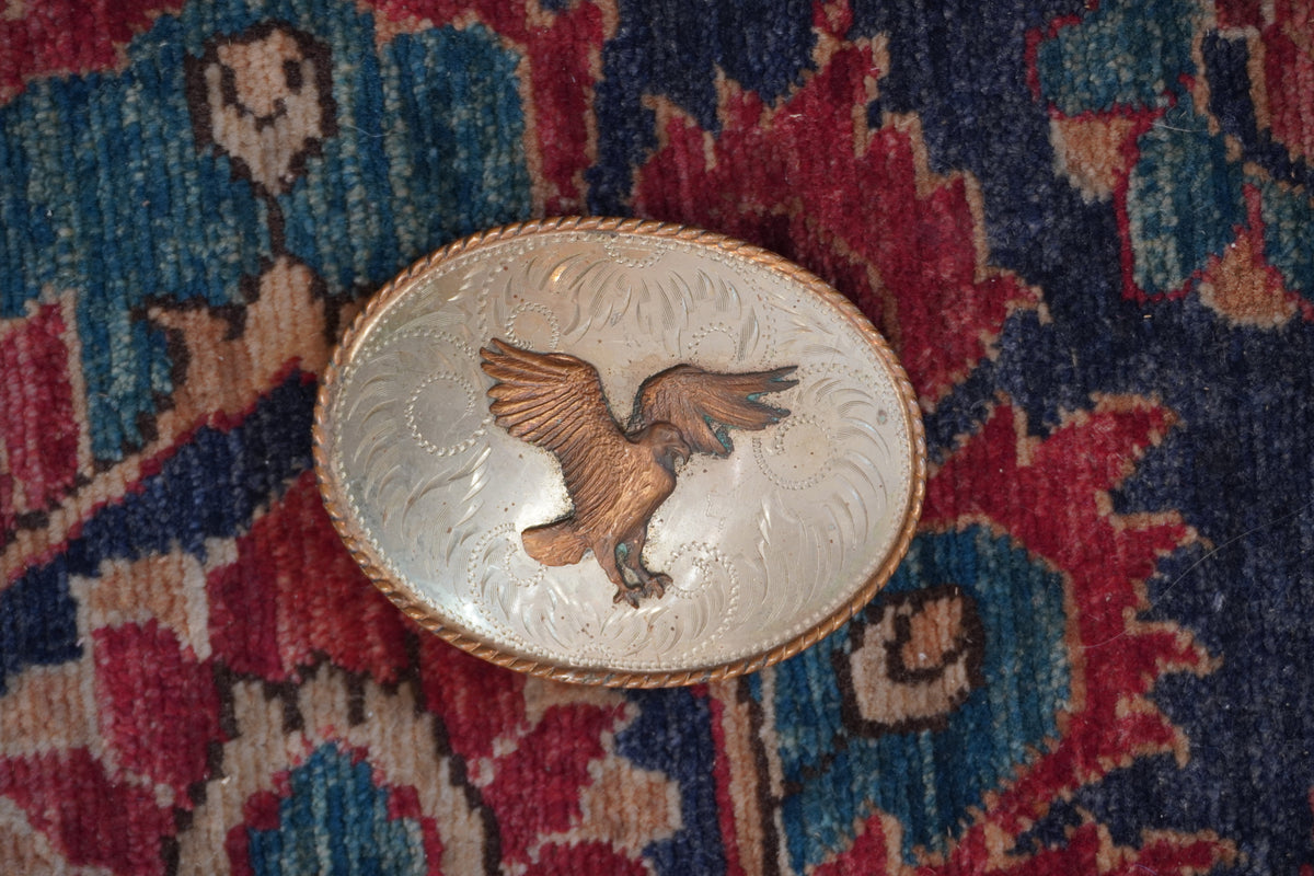 Comstock German Nickle Flapping Eagle Belt Buckle