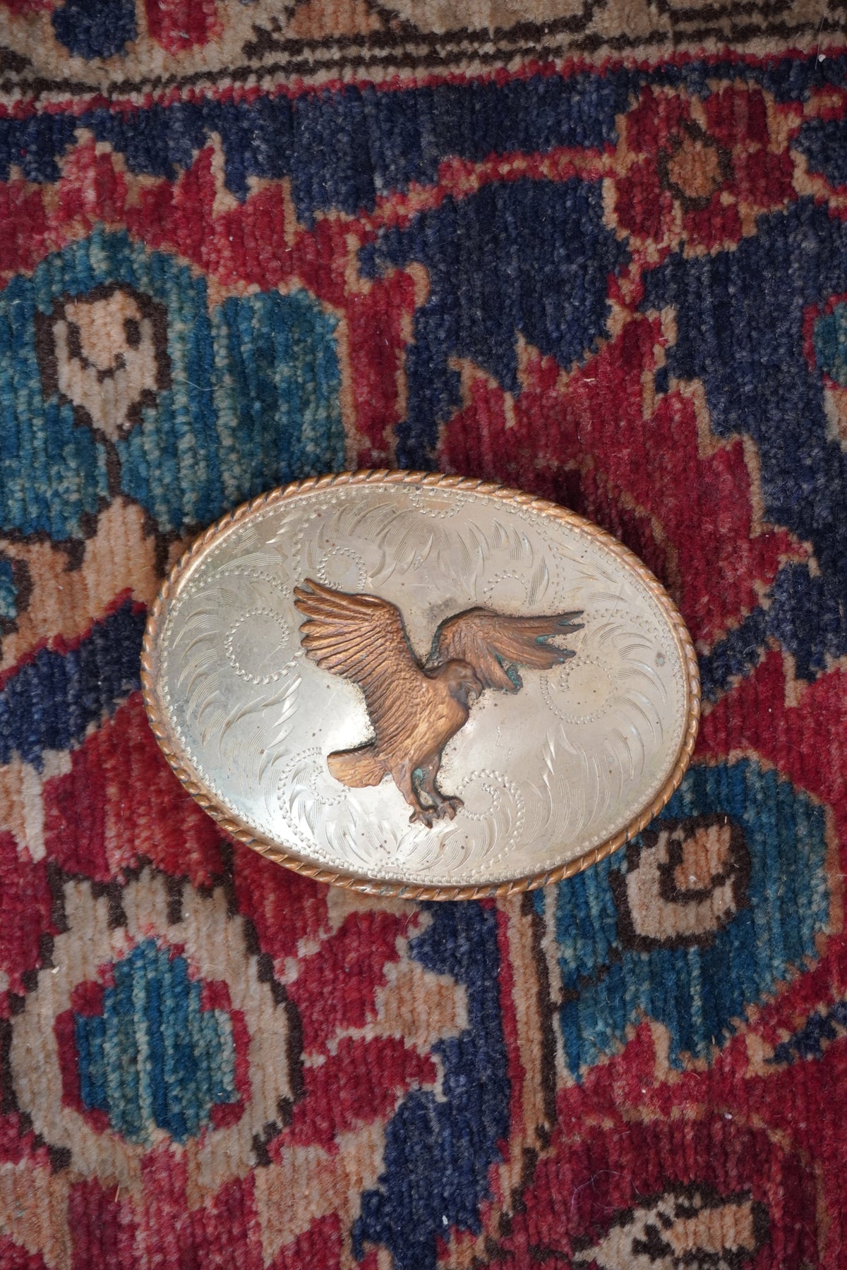 Comstock German Nickle Flapping Eagle Belt Buckle