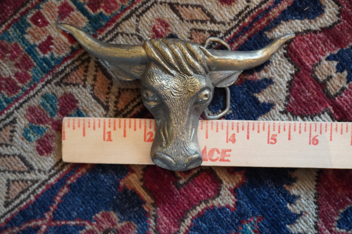 Brass Longhorn Steer Belt Buckle