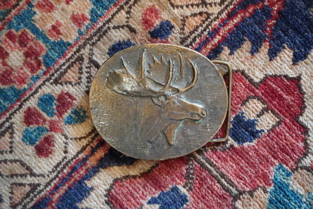 Brass Moose Made in Jackson Hole Belt Buckle