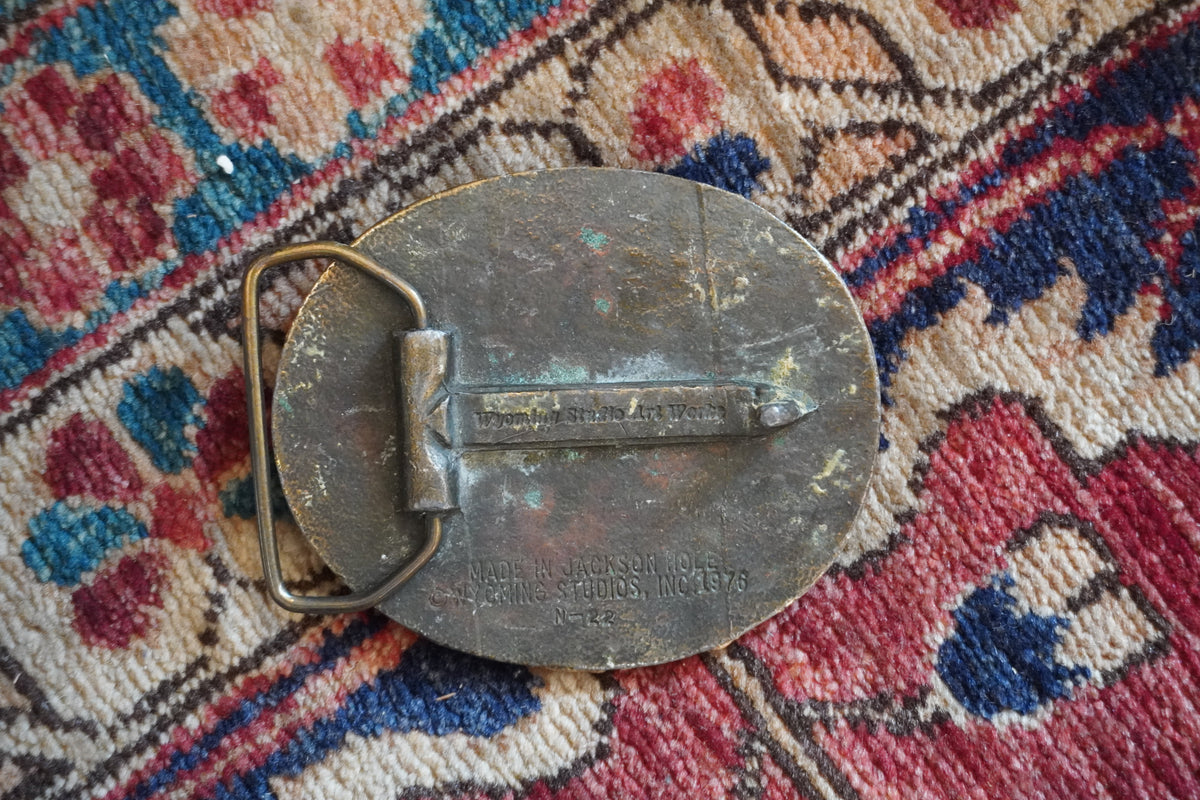 Brass Moose Made in Jackson Hole Belt Buckle