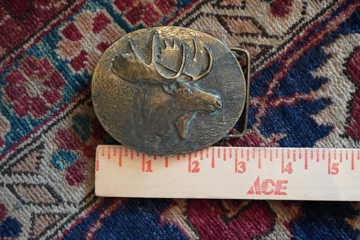 Brass Moose Made in Jackson Hole Belt Buckle