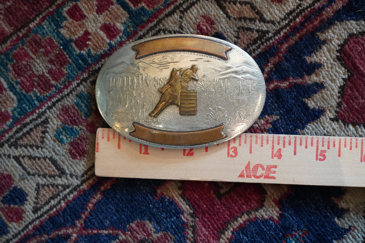 Comstock Barrel Racer in the Desert Belt Buckle
