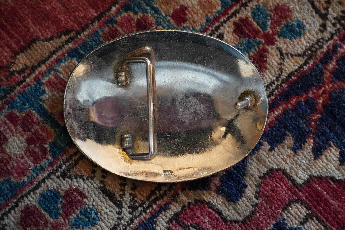 Eagle Profile w/Ribbon Frame Belt Buckle
