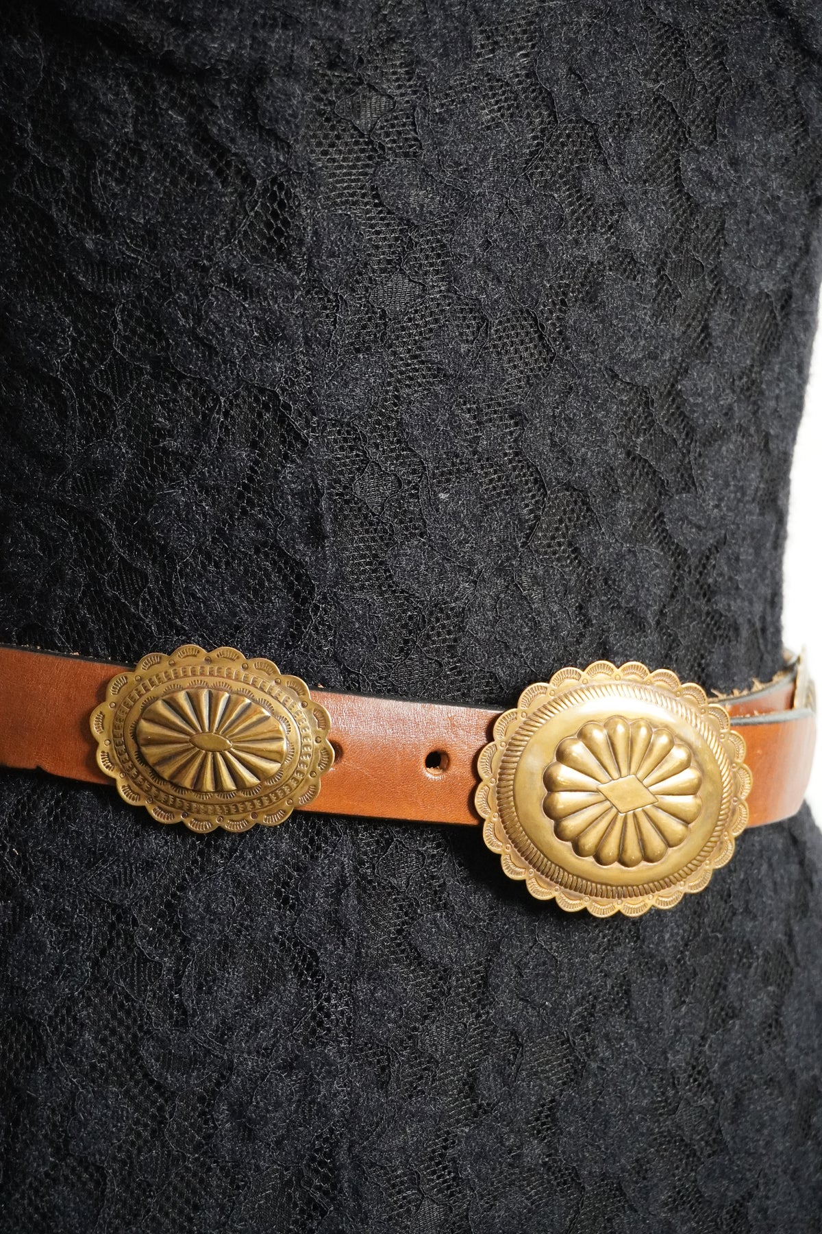 Stamped Brass Mini Concho Belt