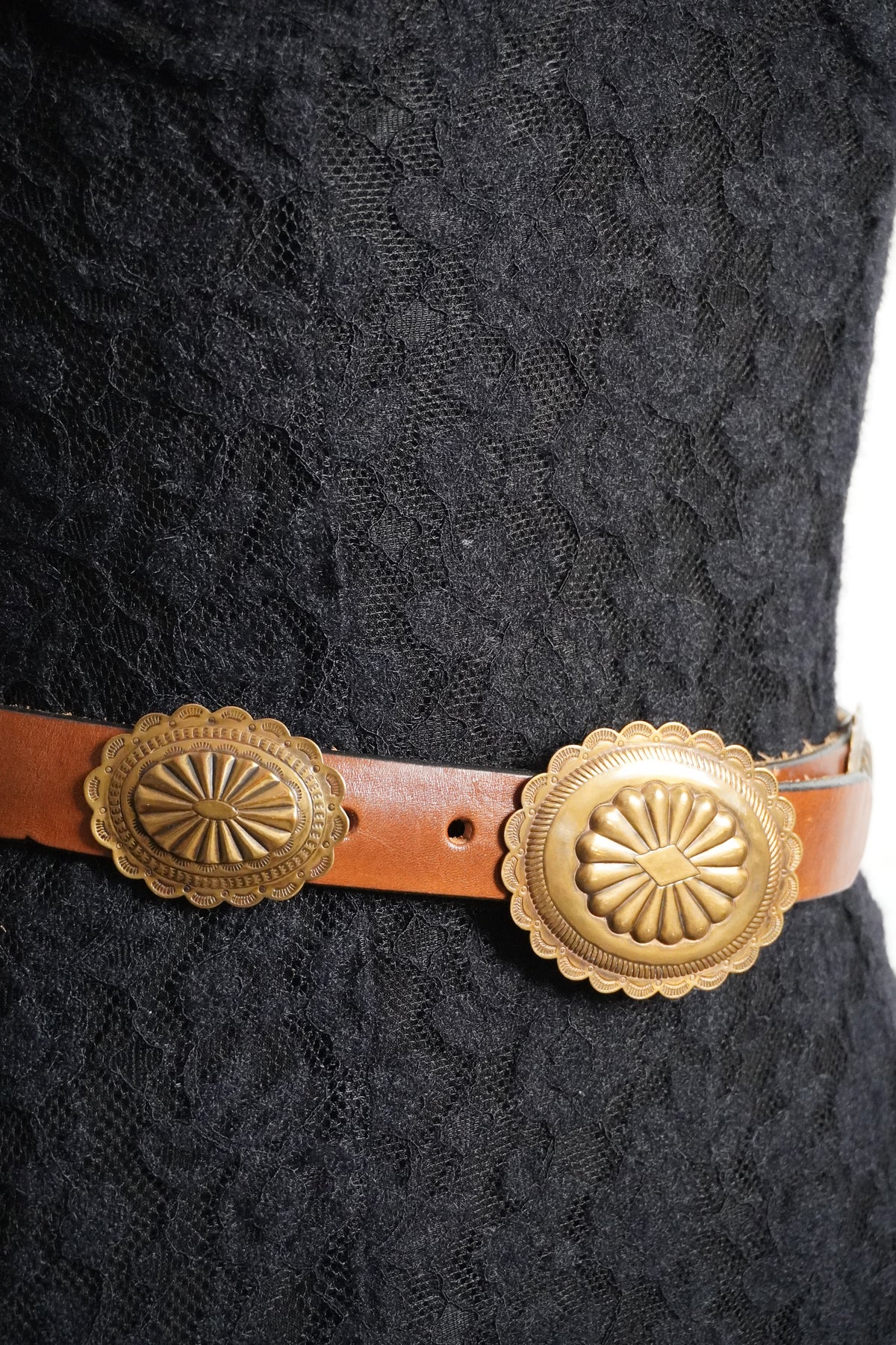 Stamped Brass Mini Concho Belt