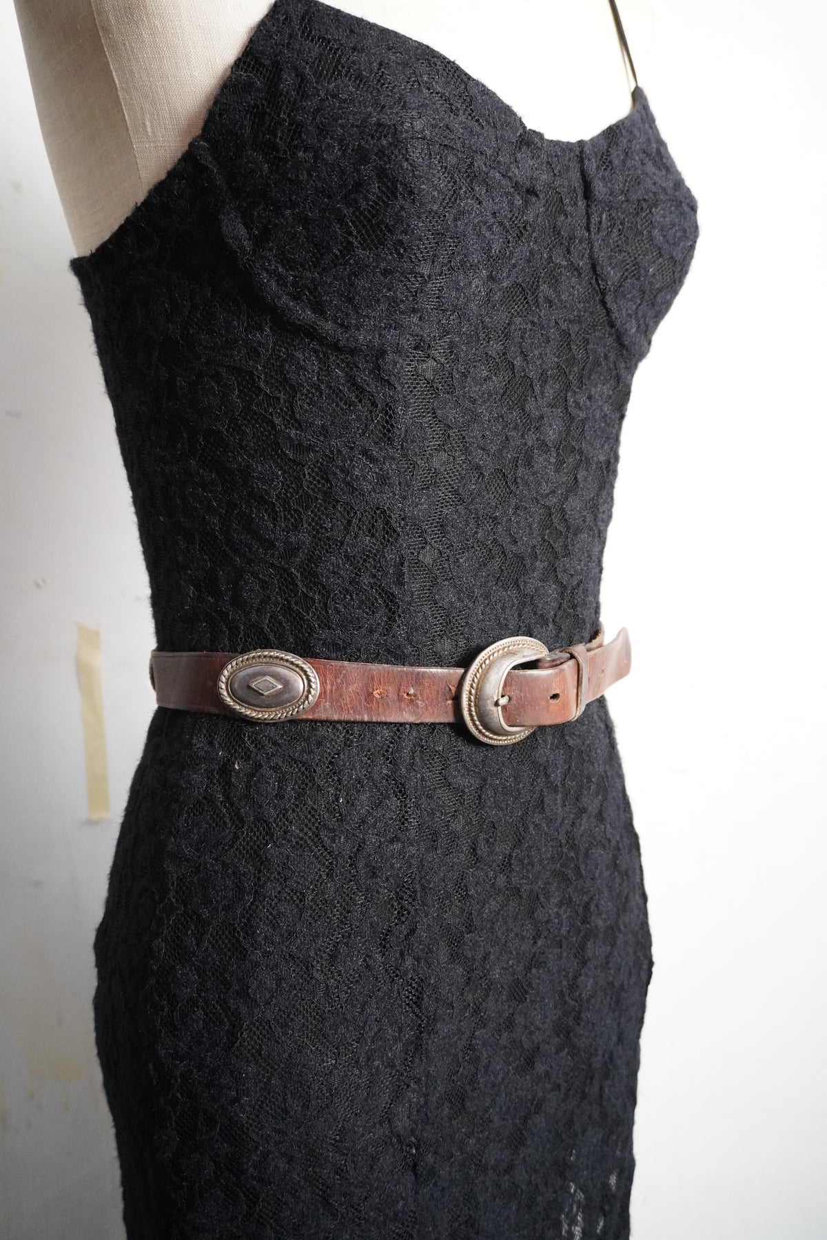 Worn Brown Leather w/Pewter Conchos