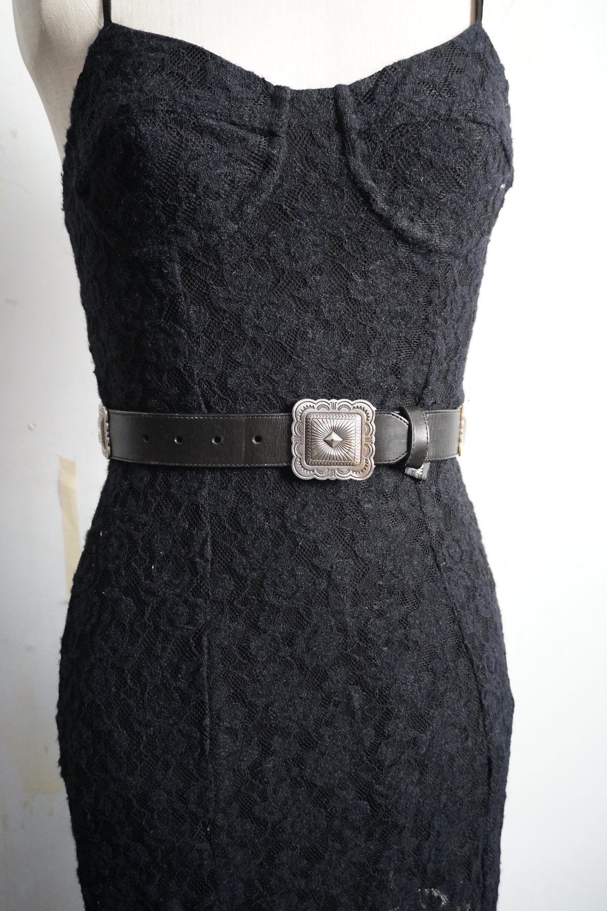 Black Leather w/Southwest Pewter Conchos