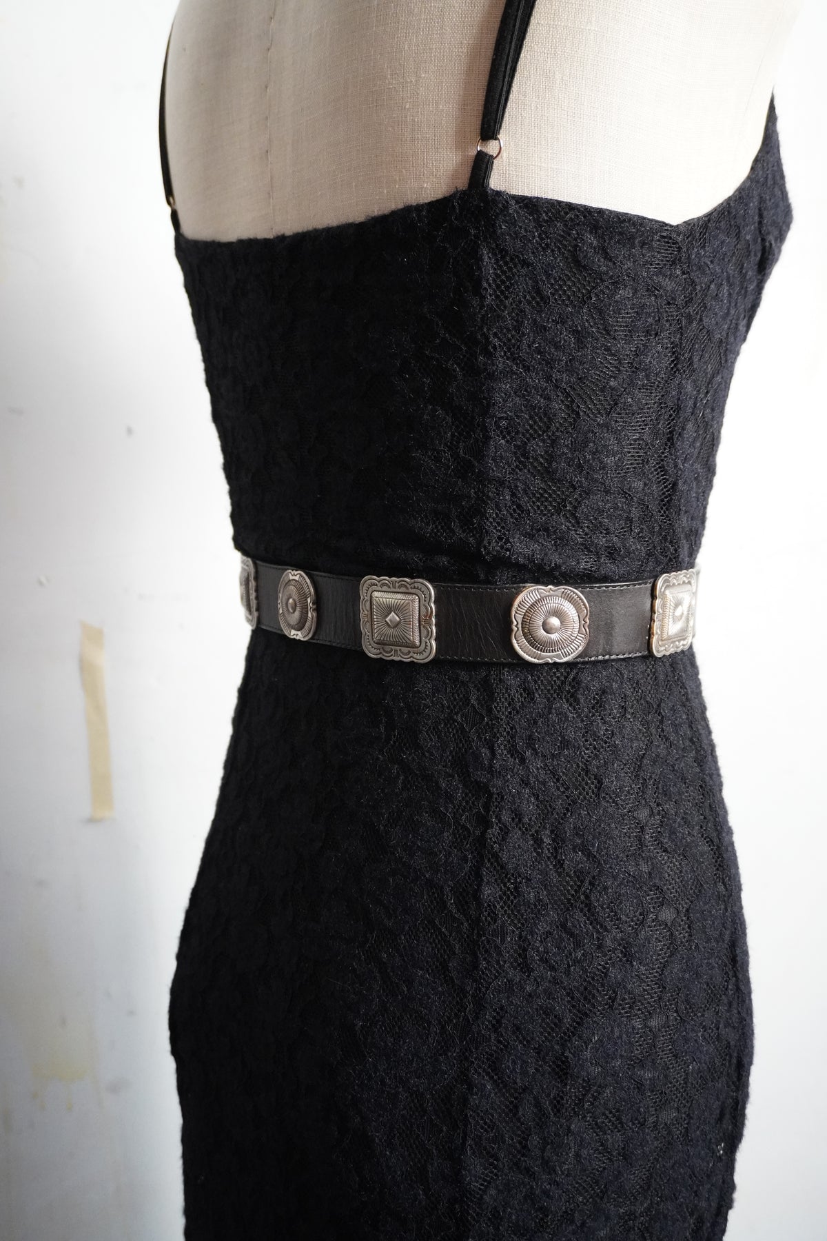 Black Leather w/Southwest Pewter Conchos