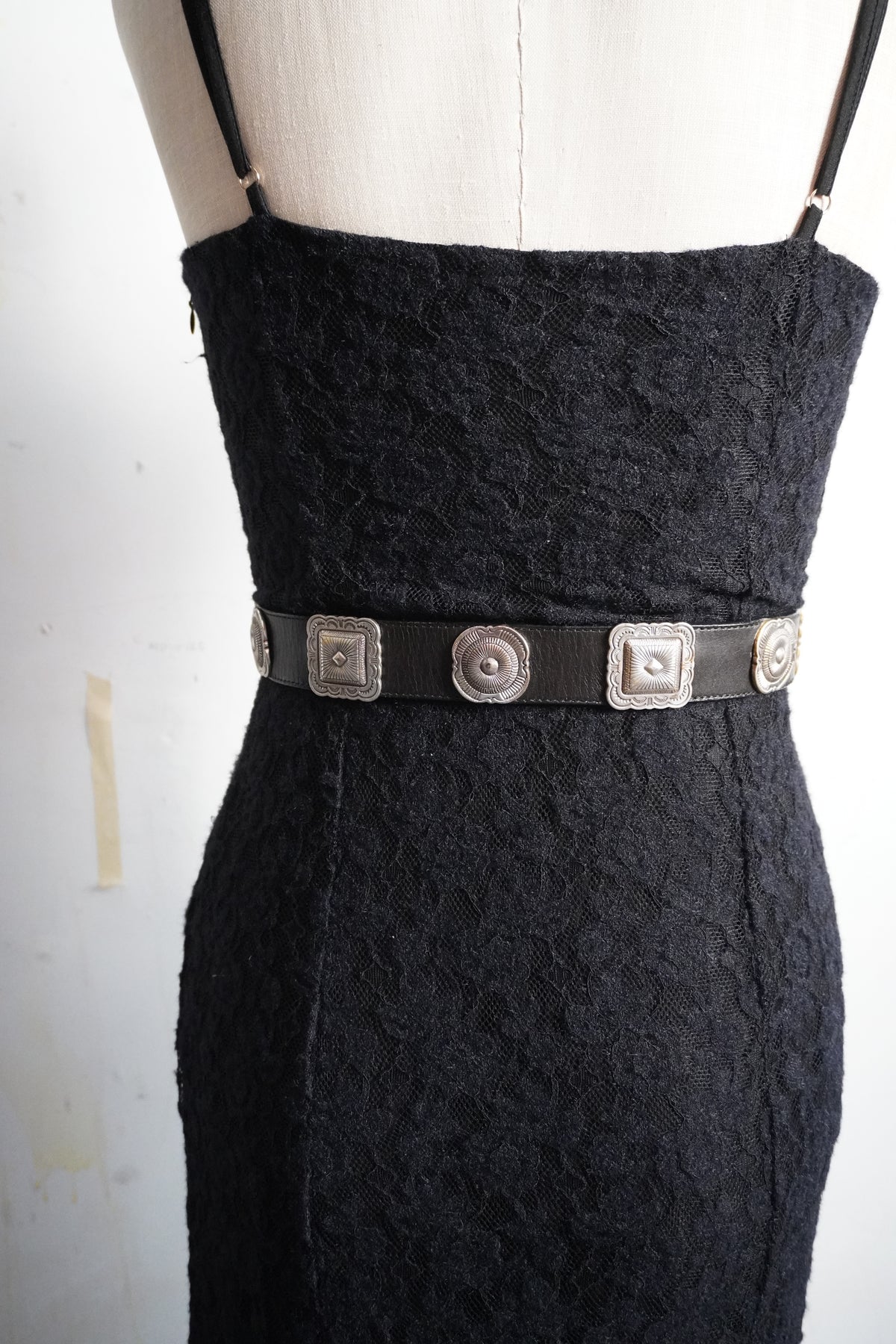 Black Leather w/Southwest Pewter Conchos