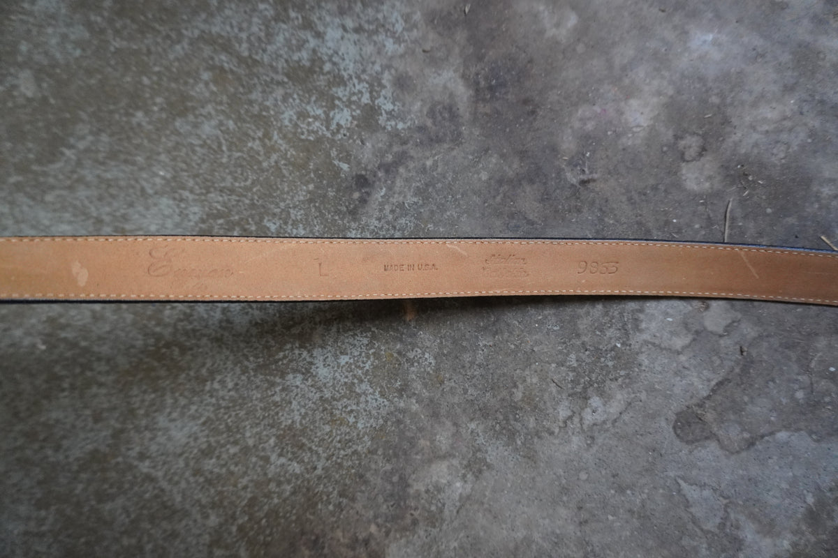 Embossed Black Skinny Belt Strap