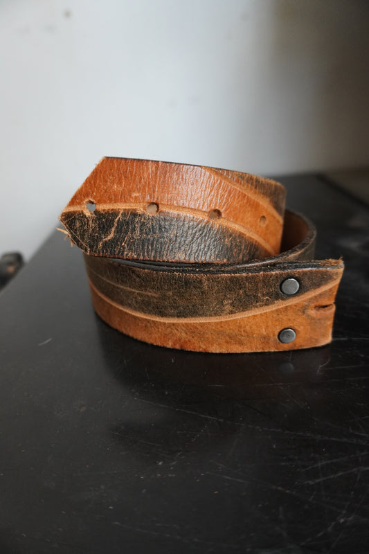Two Tone 70's Style Thick Belt Strap