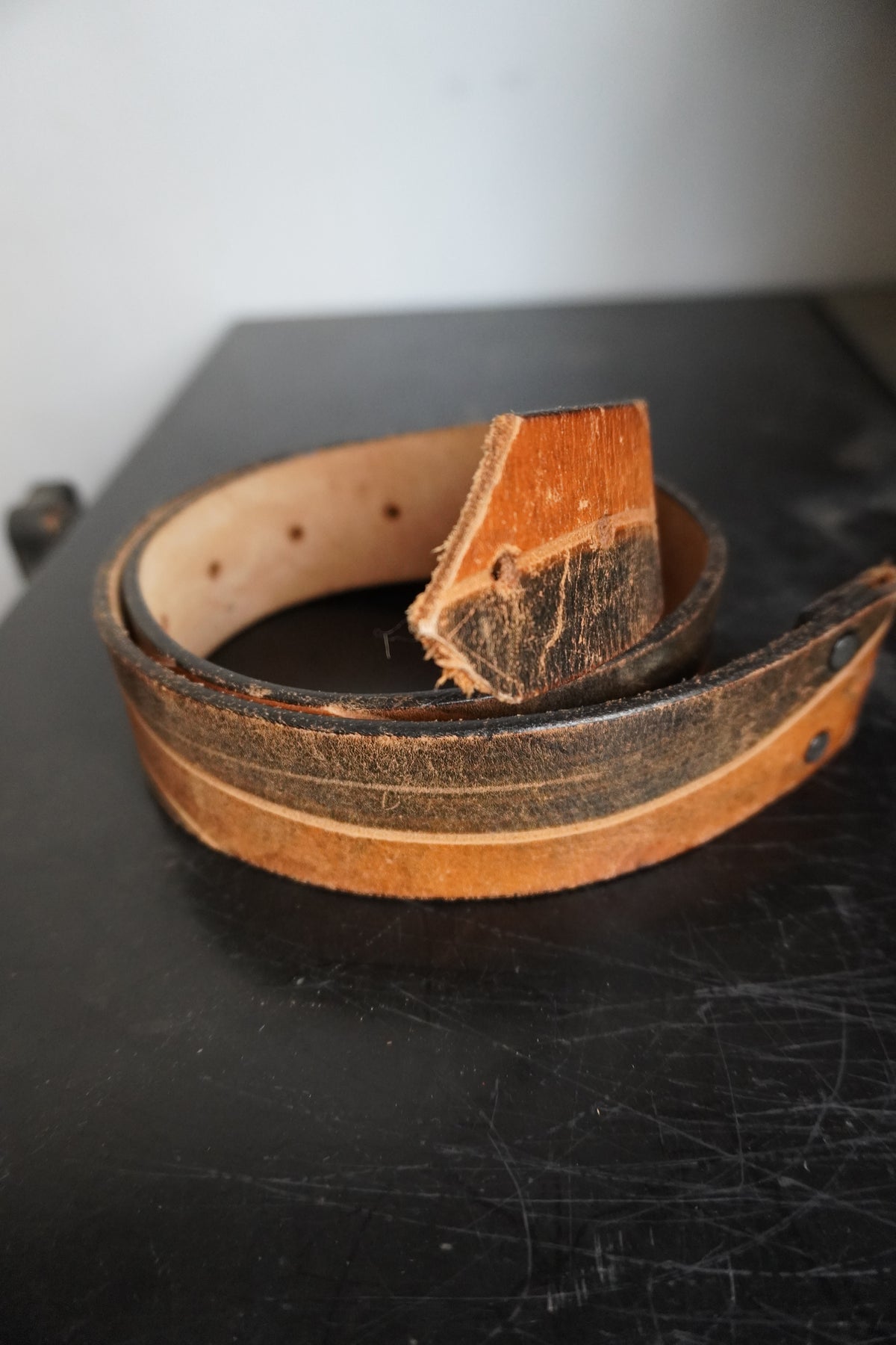Two Tone 70's Style Thick Belt Strap